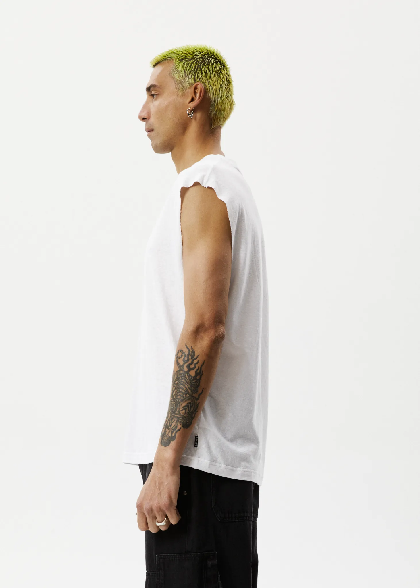 AFENDS Mens Vacation - Sleeveless Tee - White