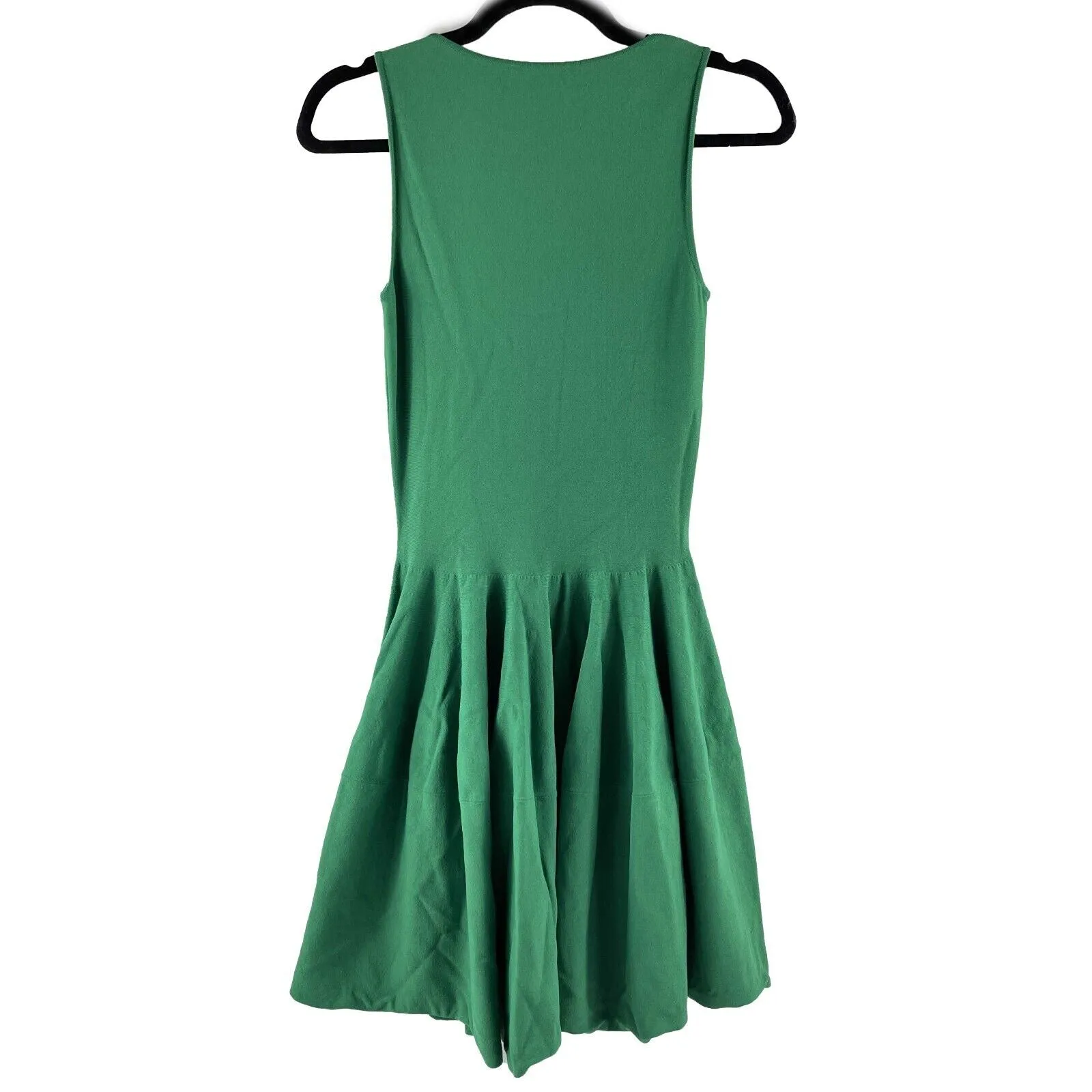 Alexander McQueen - Solid Sleeveless Midi Flare - Green Dress - XS