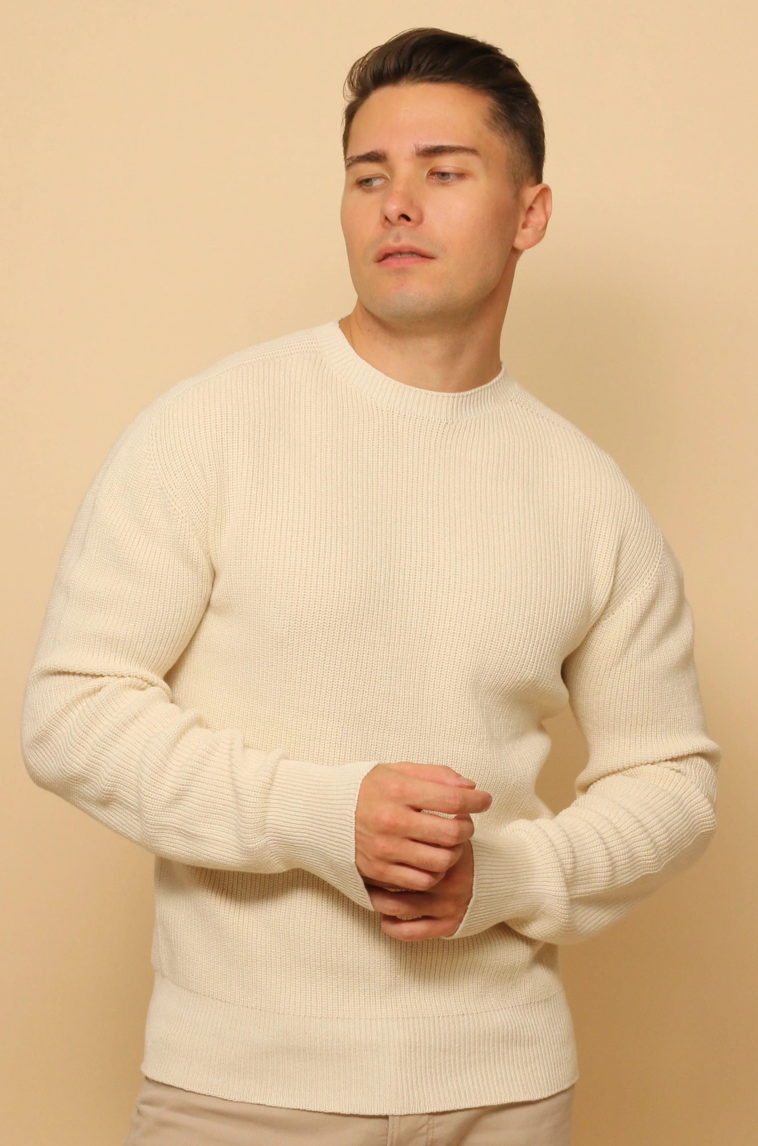 Allergy-Free Close Neck Knitted Sweatshirt