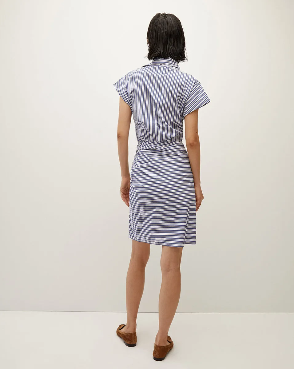 Arabel Striped Poplin Asymmetrical Dress