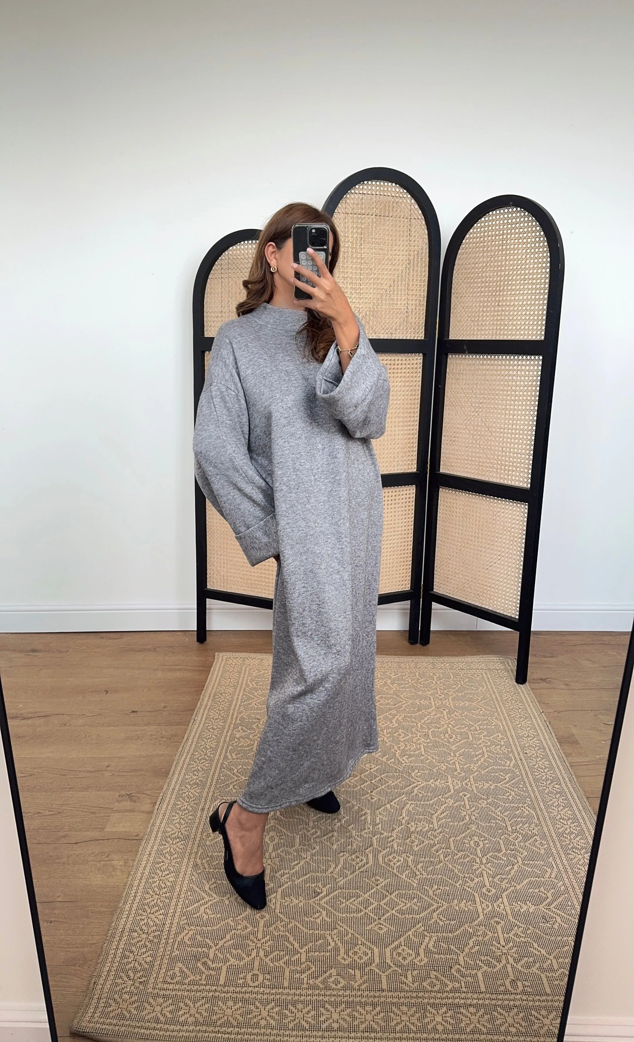 arya knit dress grey