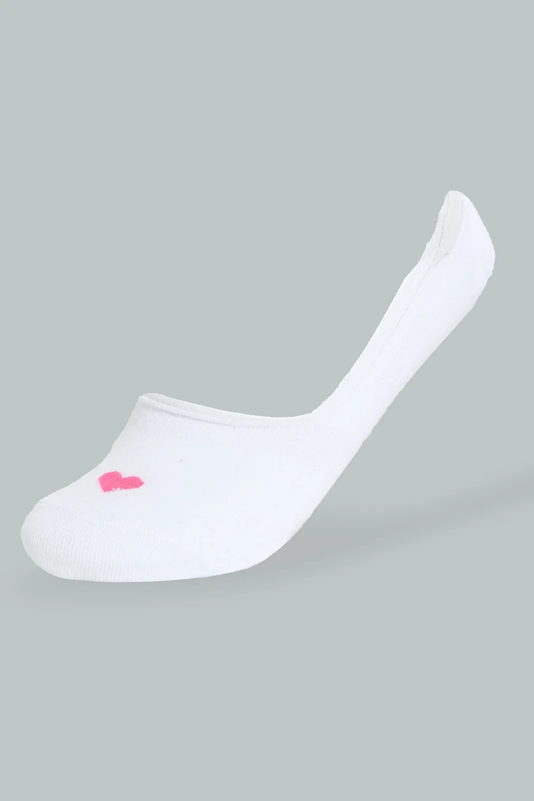 Assorted Invisible Socks With Heart Print Set (Pack of 3)