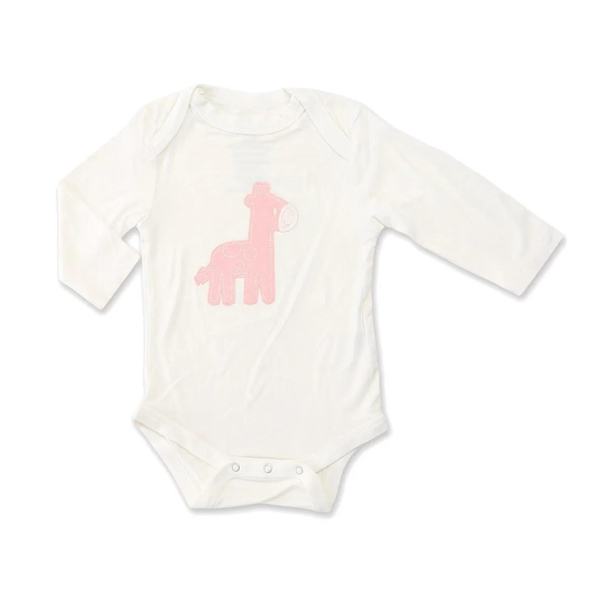 Bamboo Long Sleeve Onesie (Cotton Candy Giraffe)