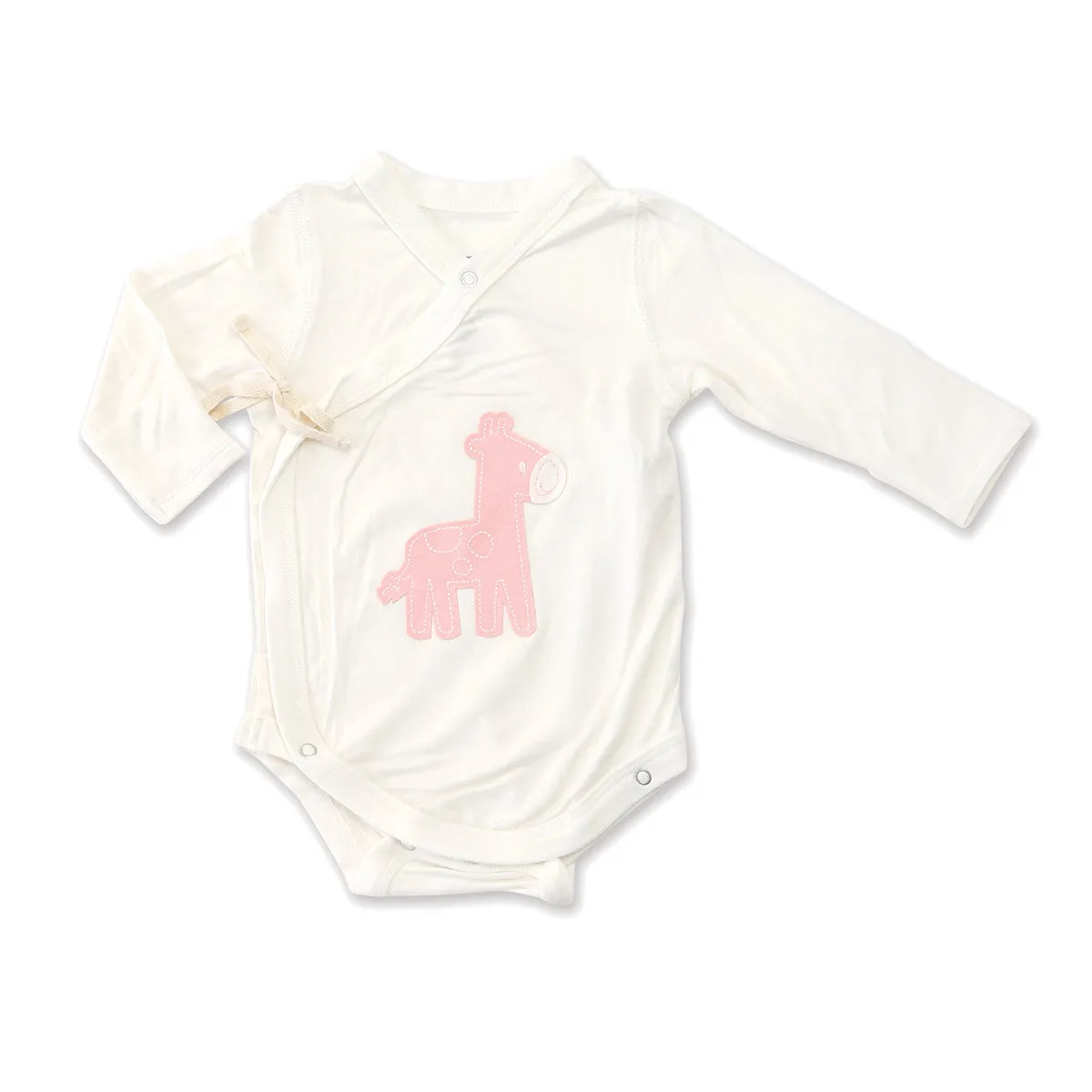 Bamboo Long Sleeve Onesie (Cotton Candy Giraffe)