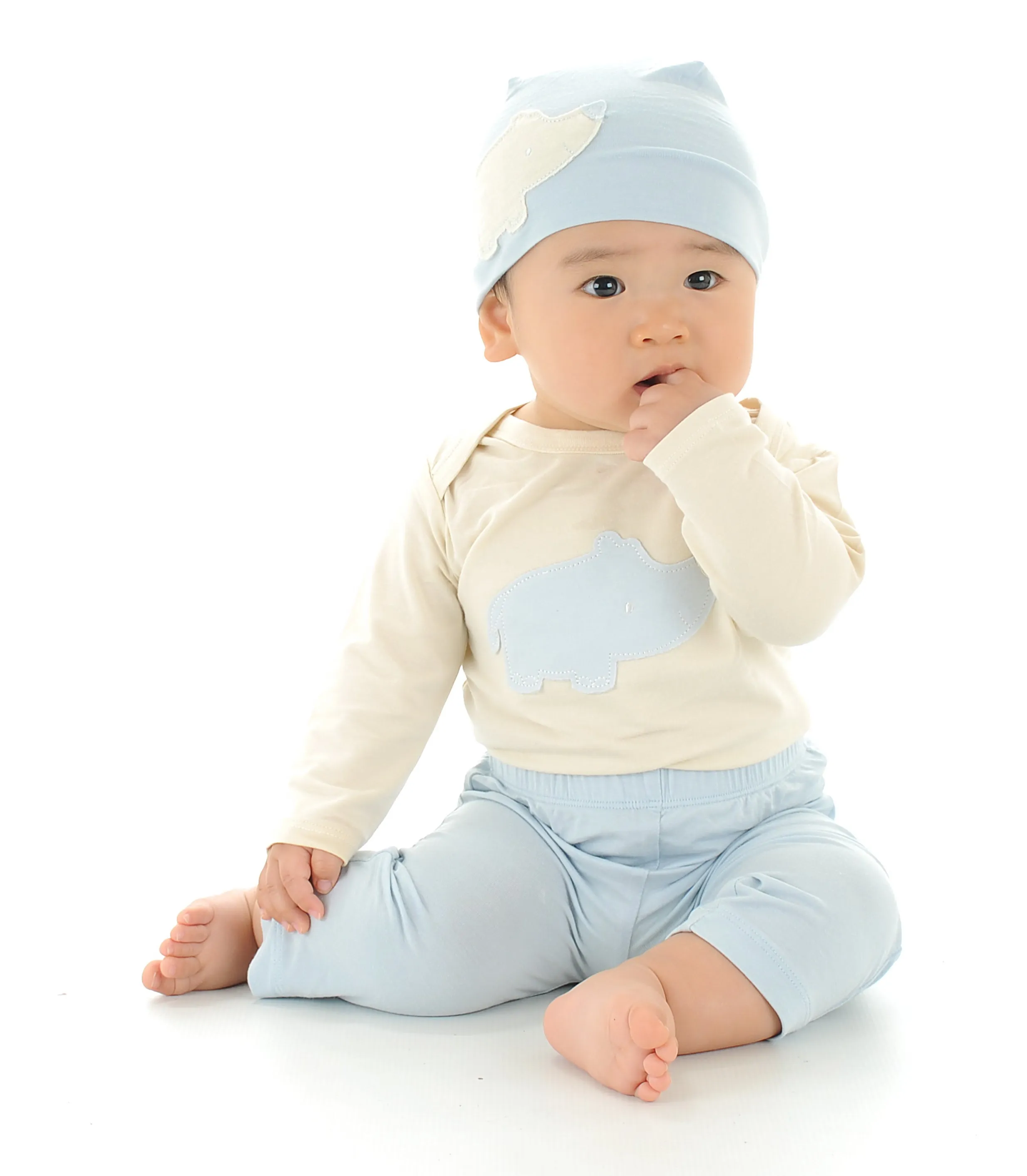 Bamboo Long Sleeve Onesie (Sea Breeze Rhino)