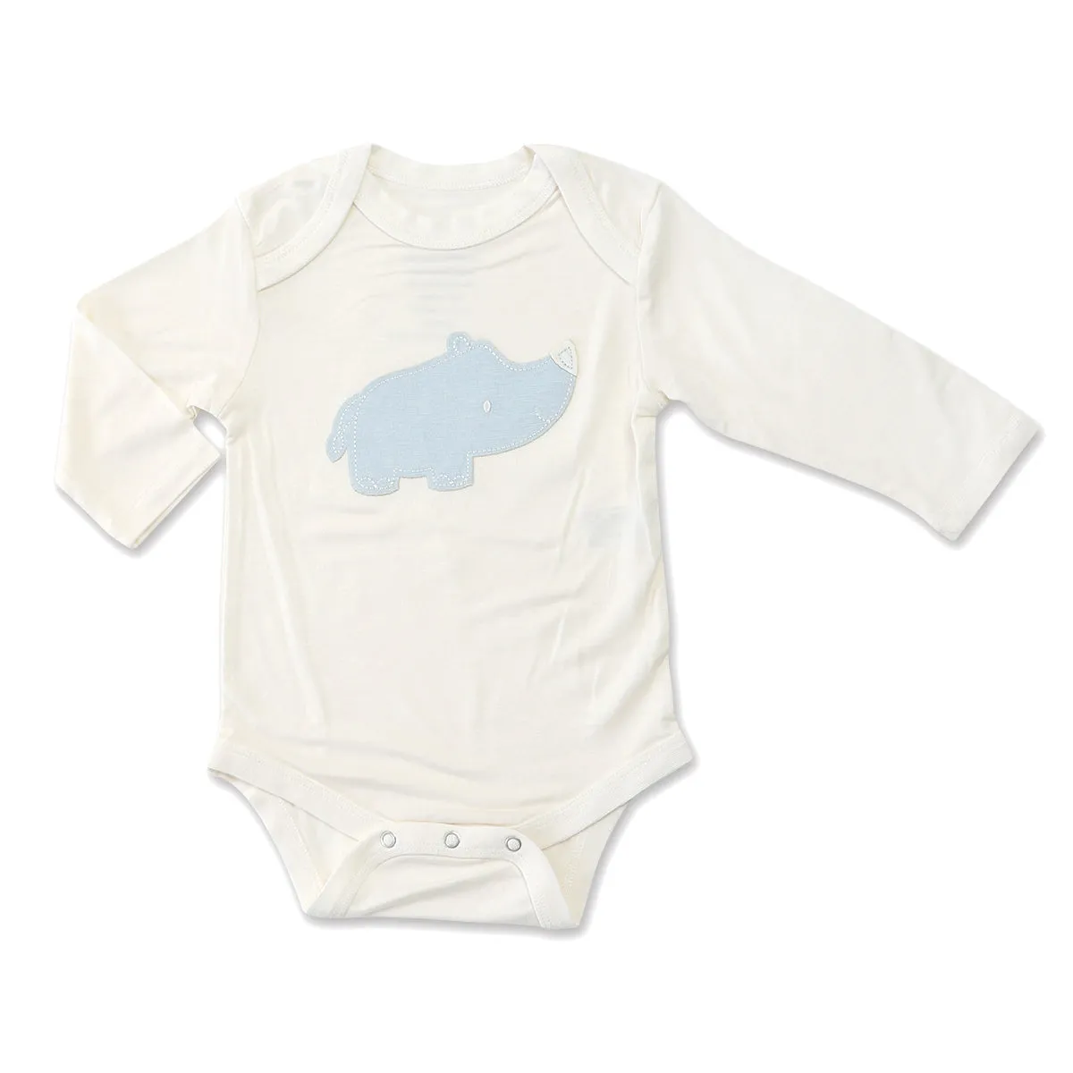 Bamboo Long Sleeve Onesie (Sea Breeze Rhino)