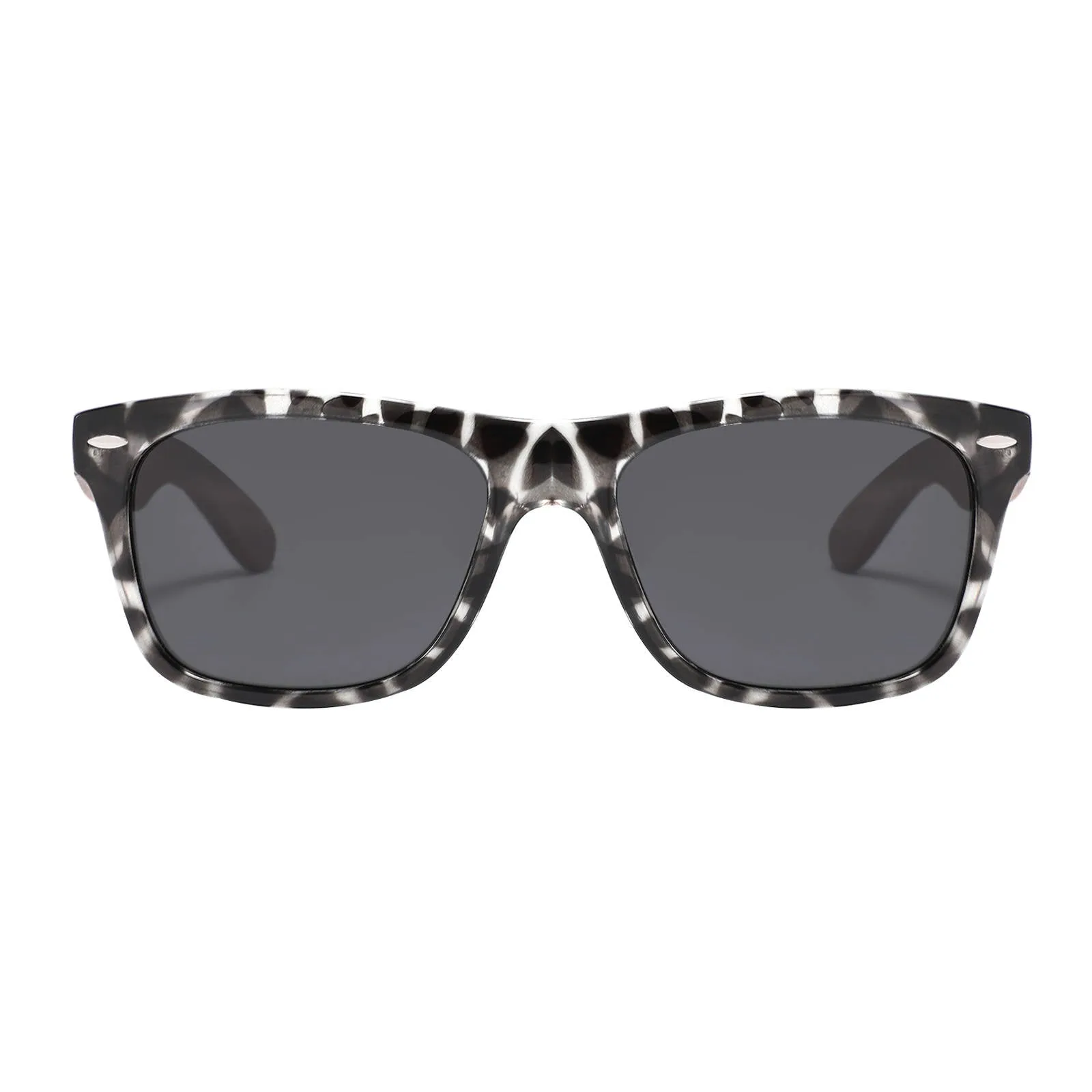 Bamboo Polarized Zebra Frame Sunglasses