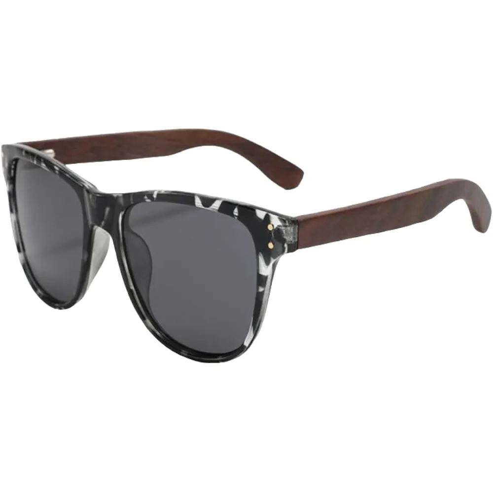 Bamboo Polarized Zebra Frame Sunglasses