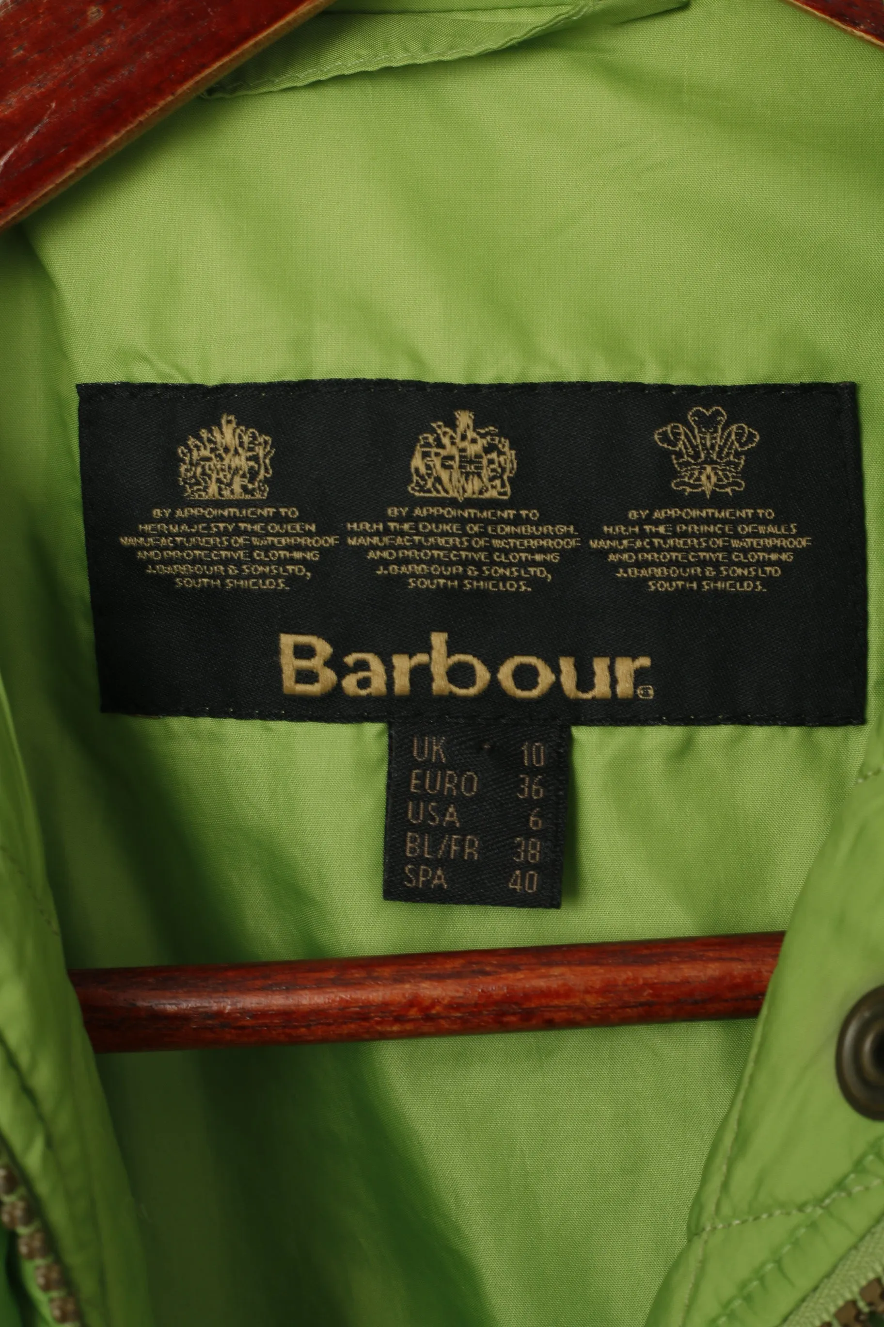 Barbour Women 36 10 S Jacket Green Quilted Amelia Quilt Nylon Zip Up Top