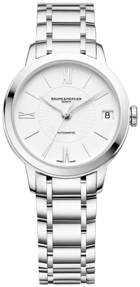 Baume & Mercier Classima Automatic Stainless Steel White Dial Date Womens Watch M0A10267