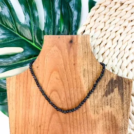 Beaded Choker Necklace In Black