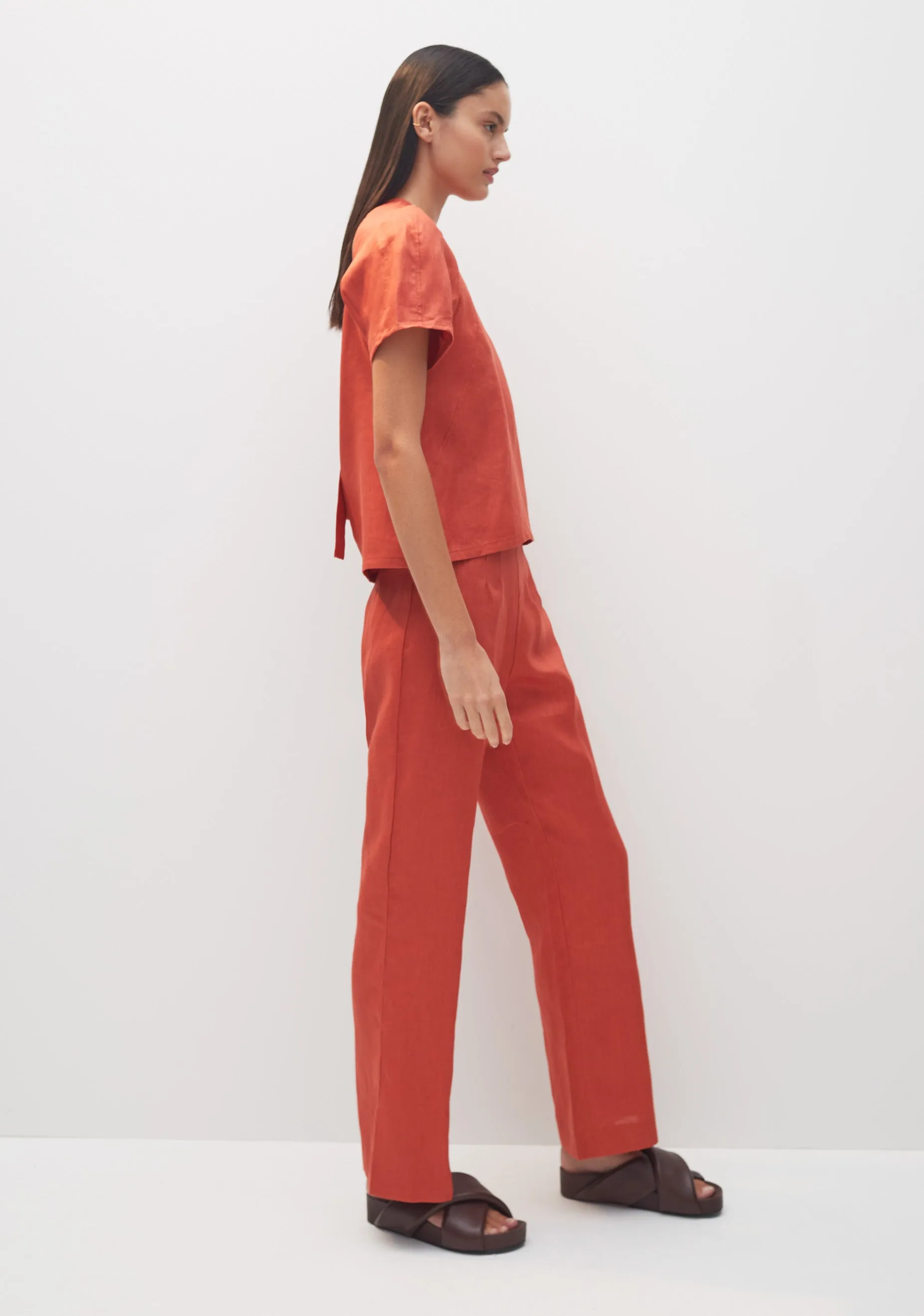 Benita Linen Pant_Paprika