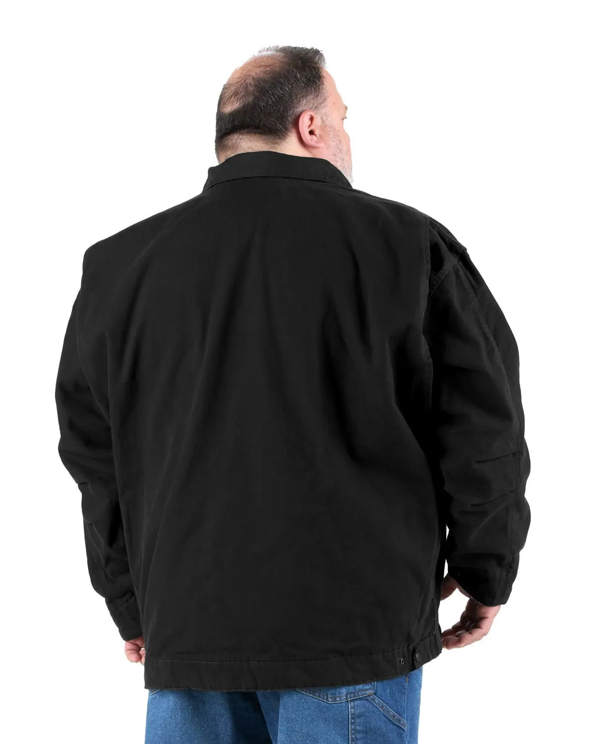 Berne Mens Highland Washed Gasoline Black 100% Cotton Jacket