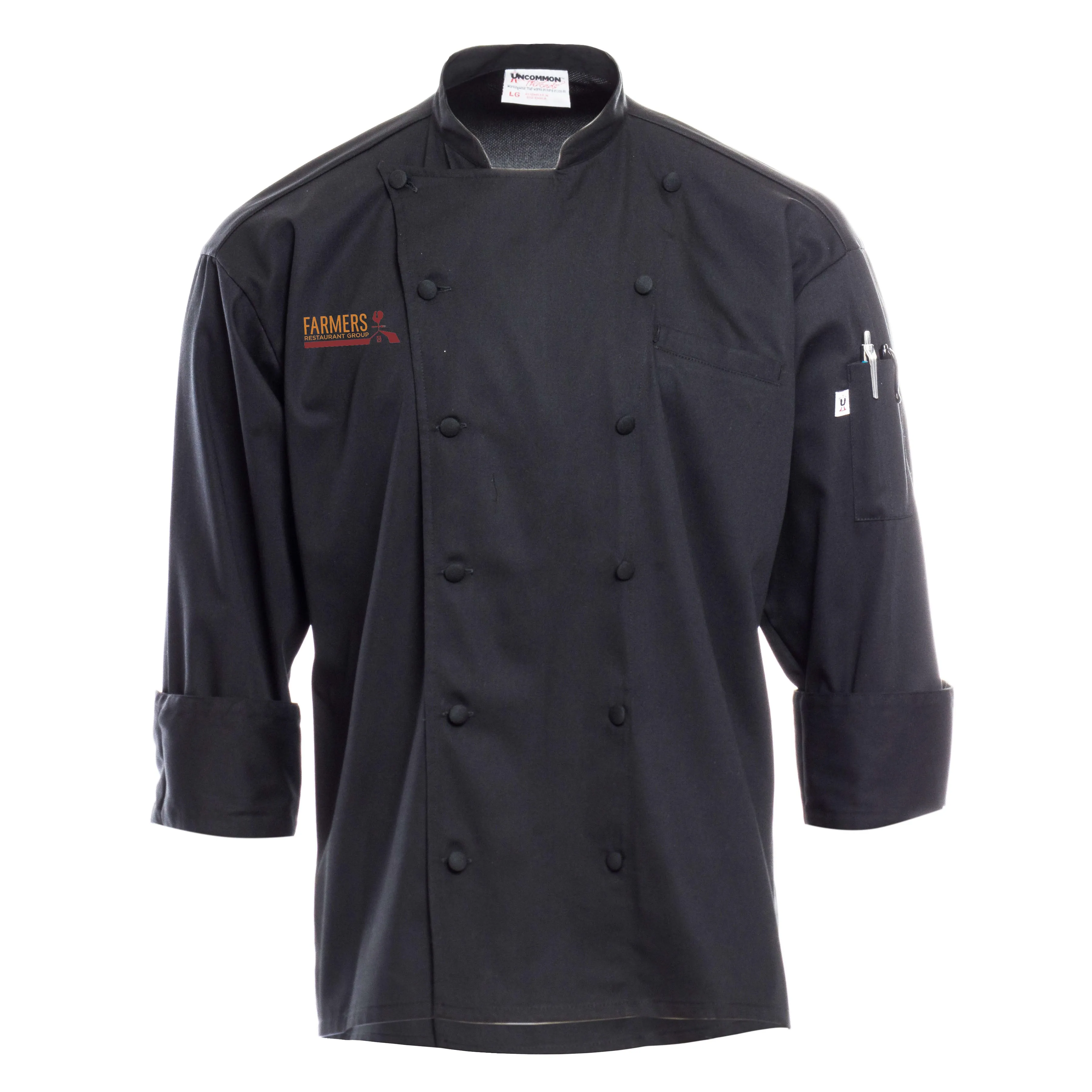 Black Mesh-Back Chef Coat