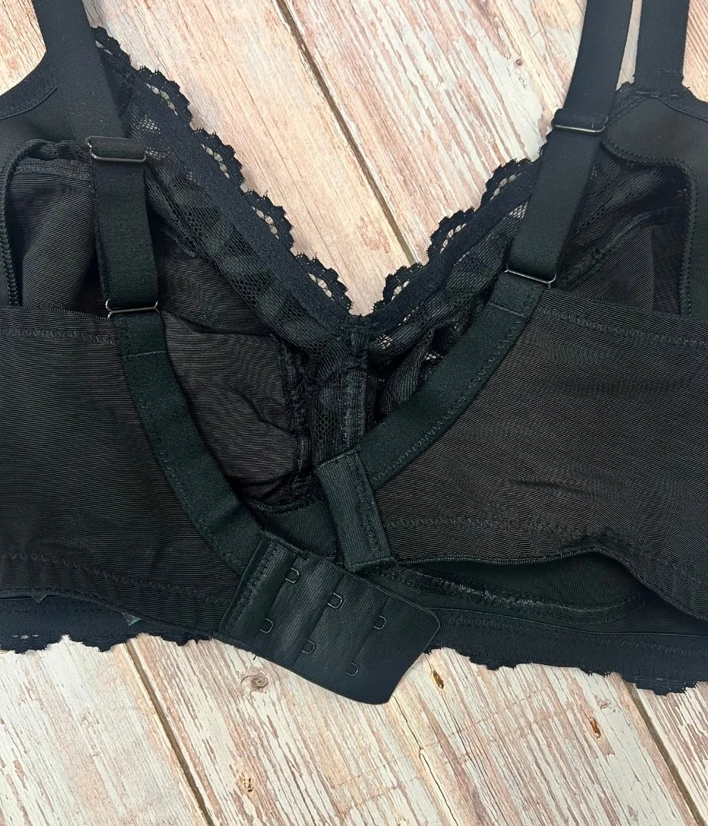 Black Non Padded Lace Bra with Secret Support