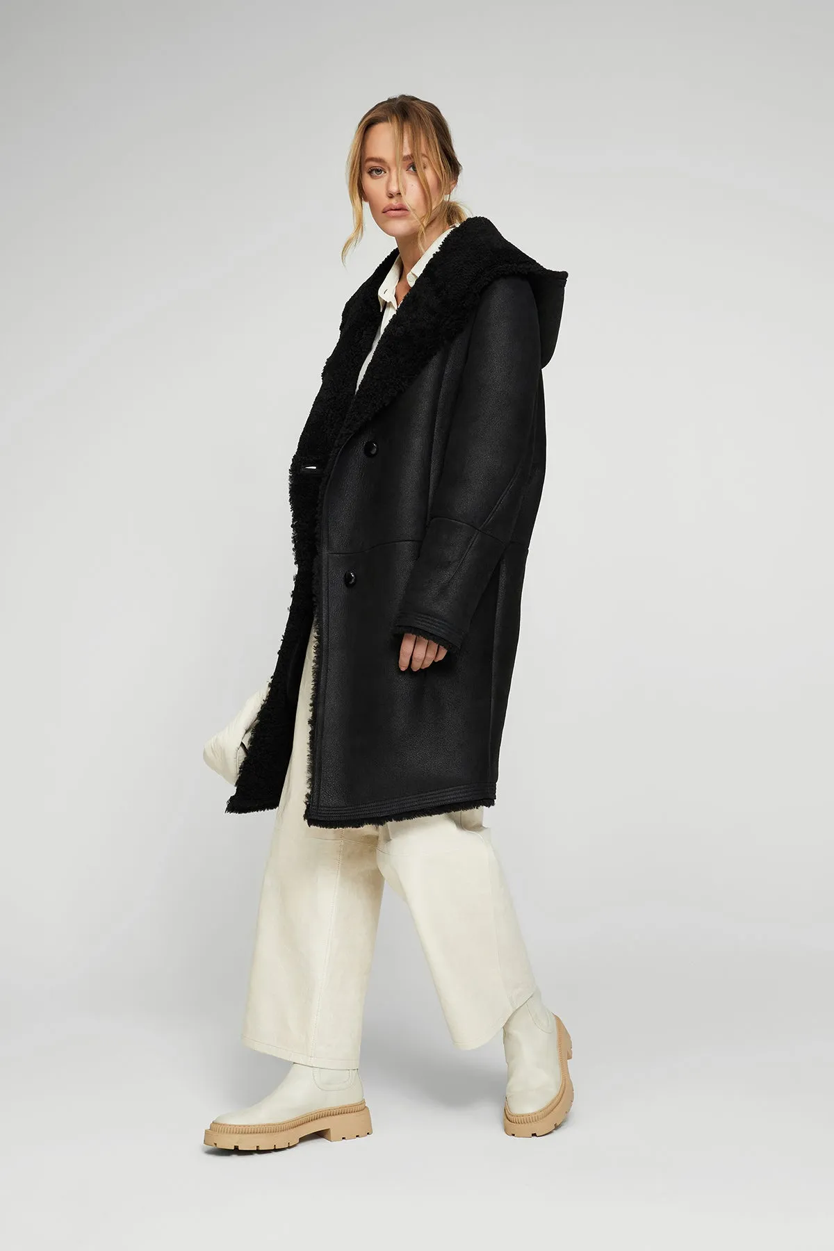 Black Shearling Coat