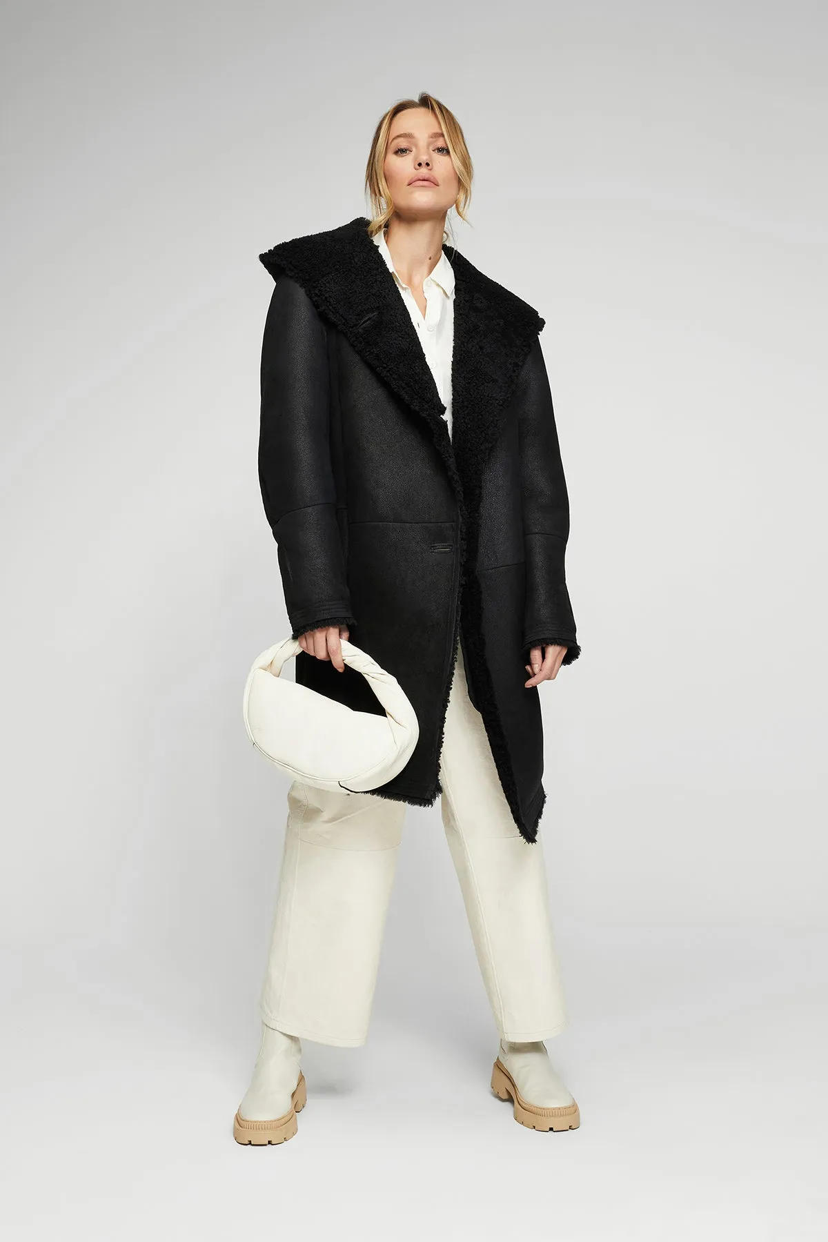 Black Shearling Coat