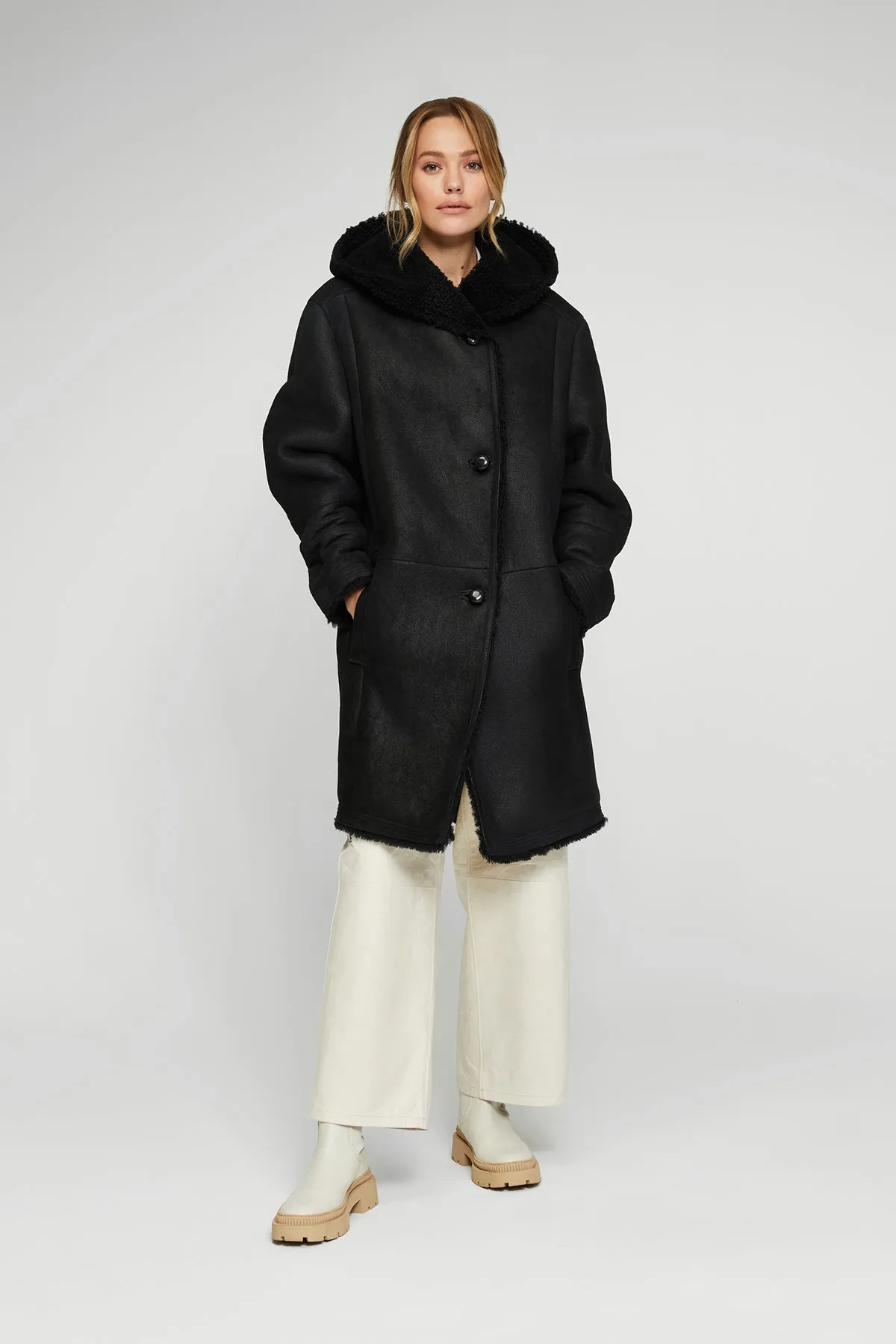 Black Shearling Coat