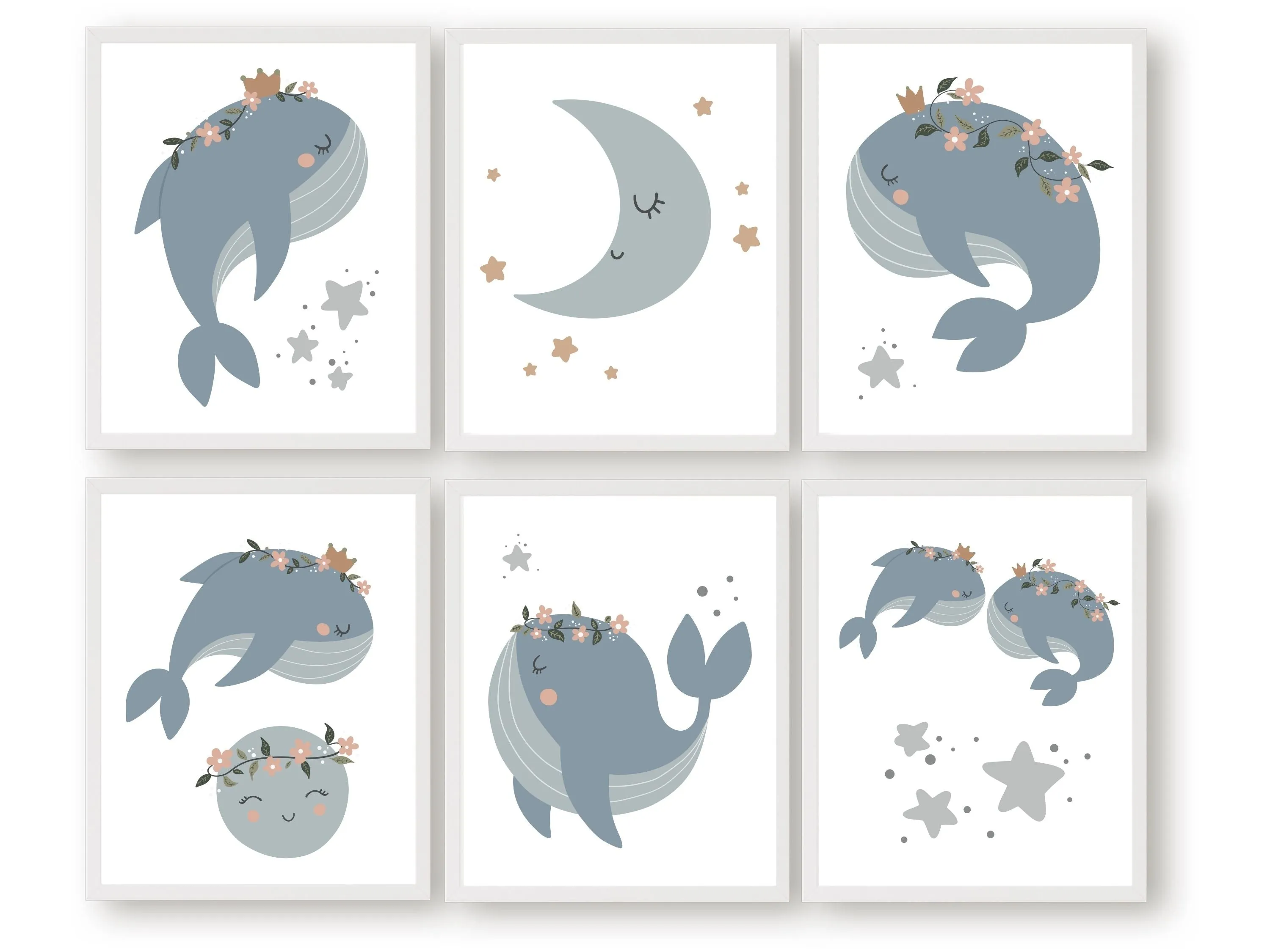 Blue Whale Nursery Prints