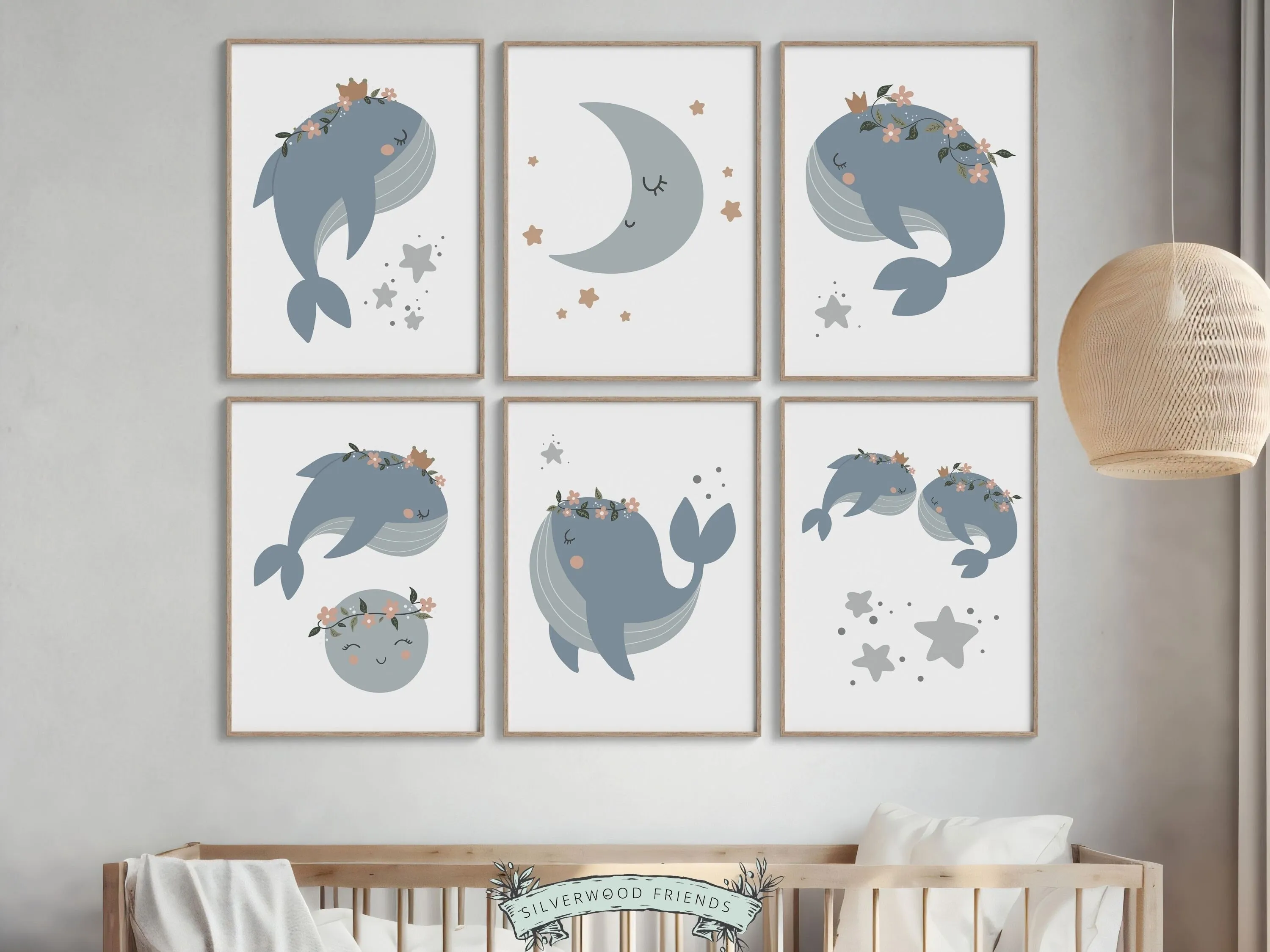 Blue Whale Nursery Prints