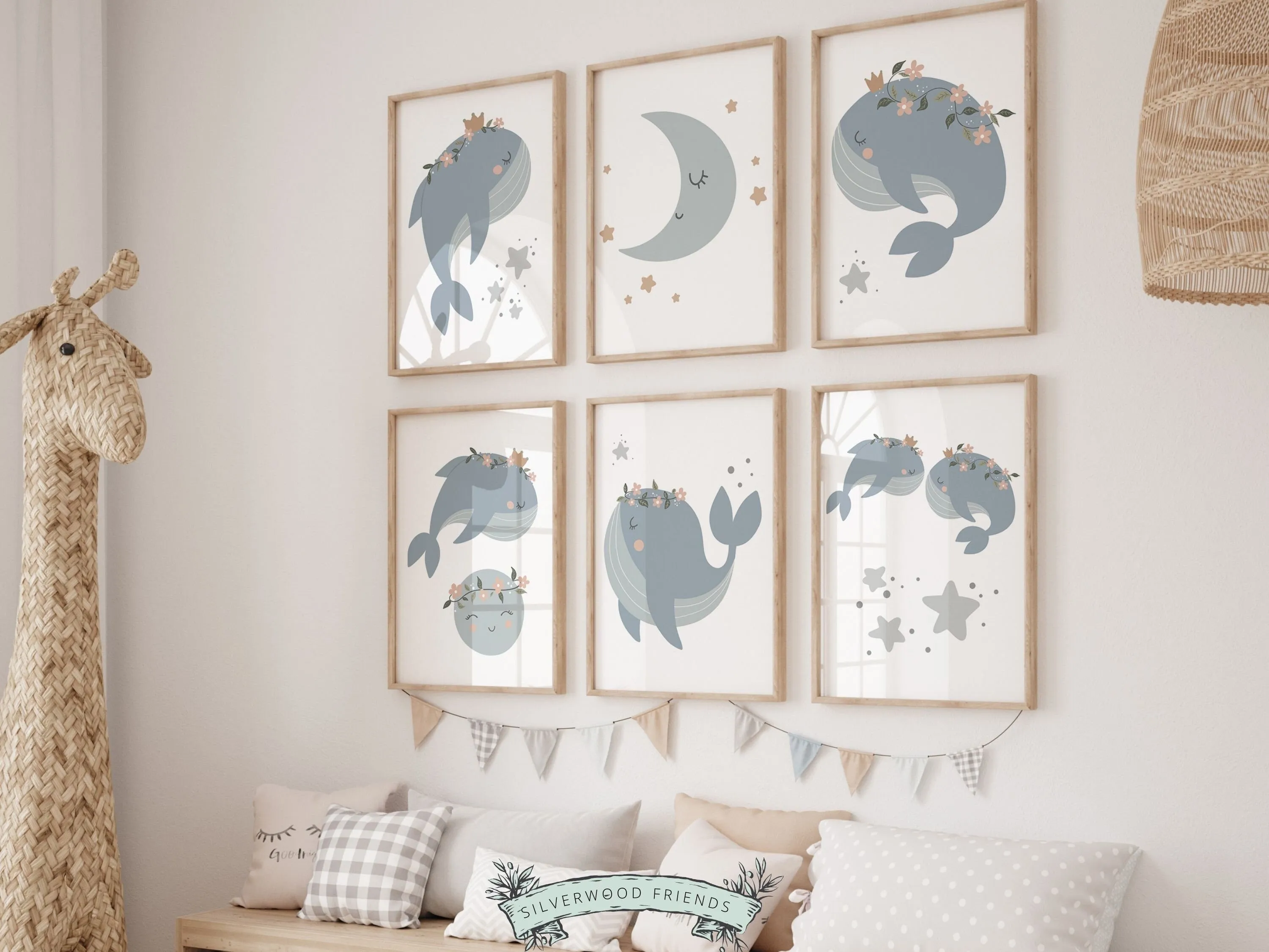 Blue Whale Nursery Prints