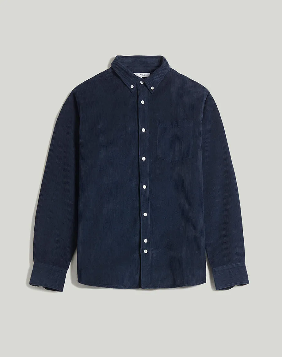 CAESAR BUTTON DOWN CORDUROY MENS SHIRT | BLUE