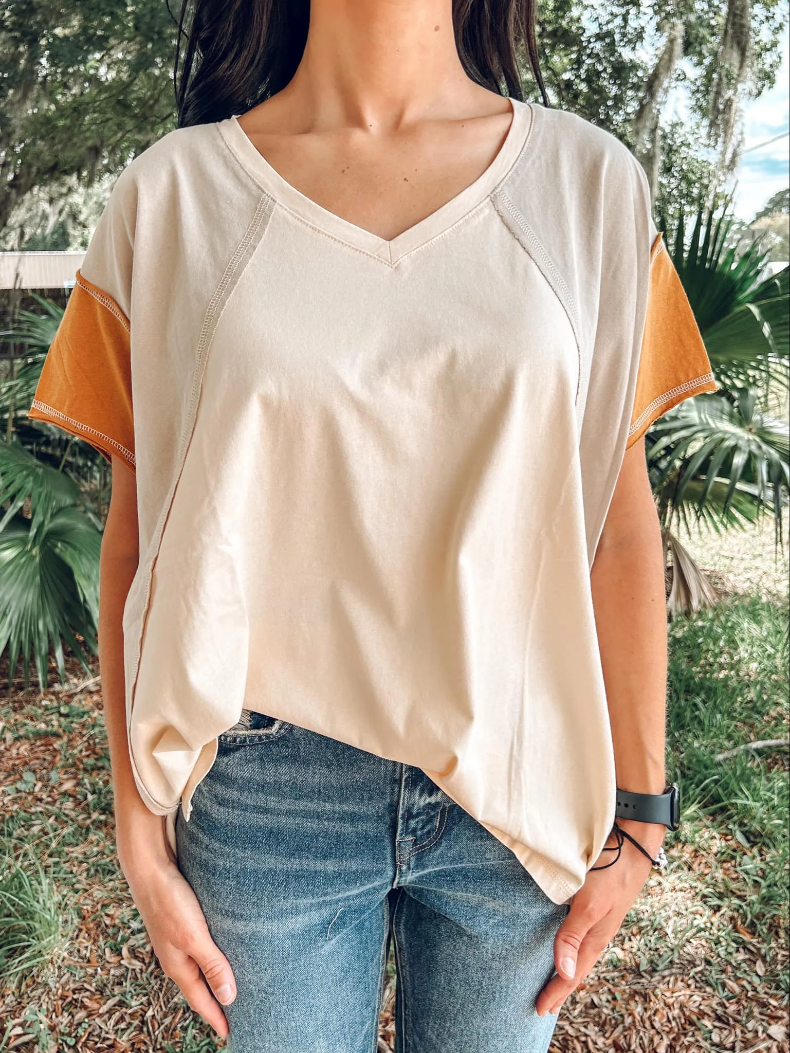 Cali Colorblock Top | Mustard