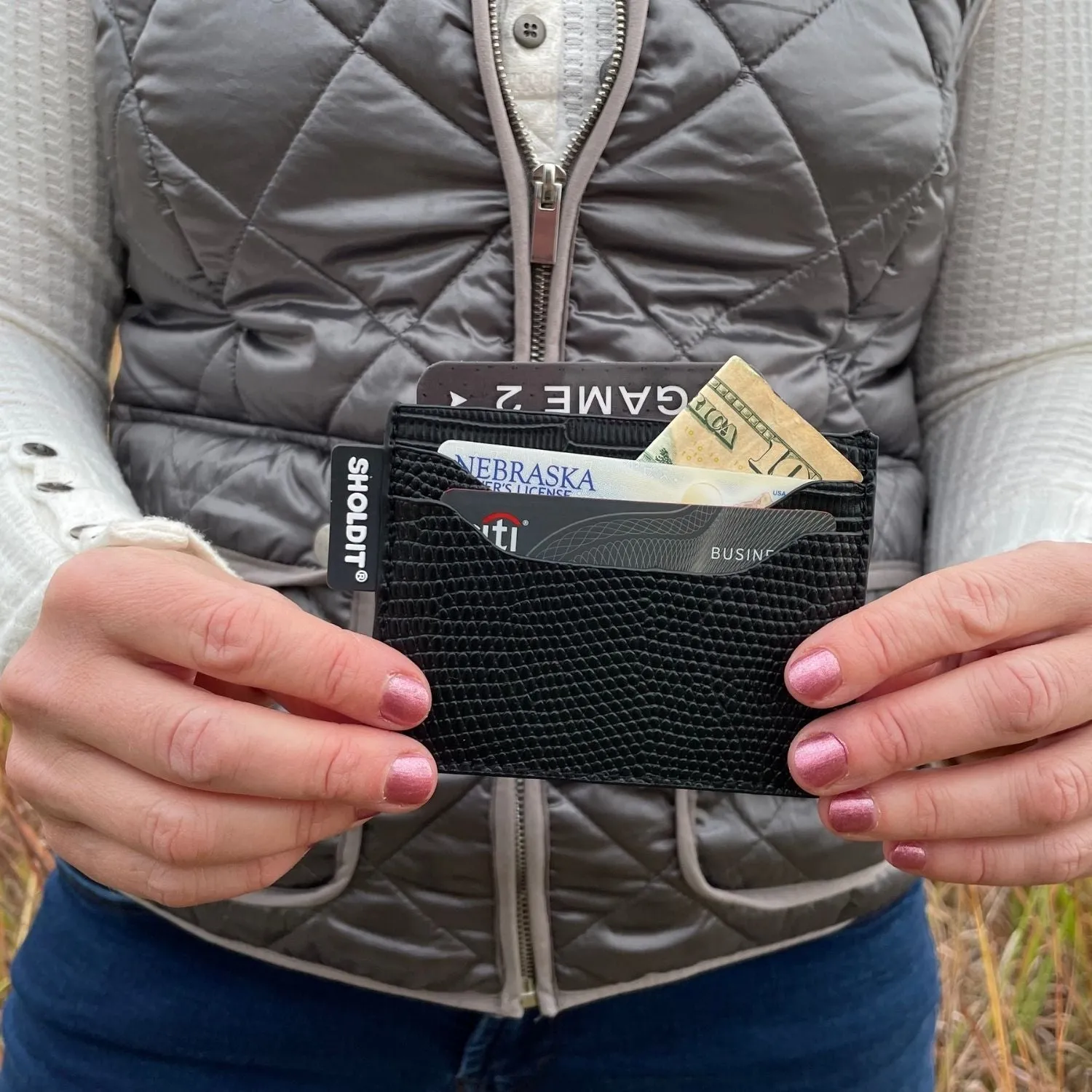 Card Holder Wallet | Crocodile Embossed