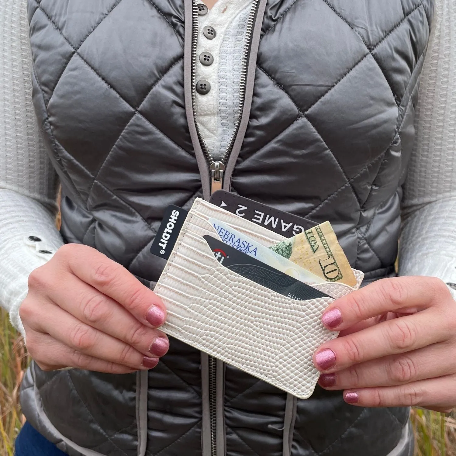 Card Holder Wallet | Crocodile Embossed