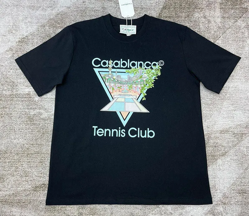 CASABLANCA Tennis Club Icon T-shirt Black