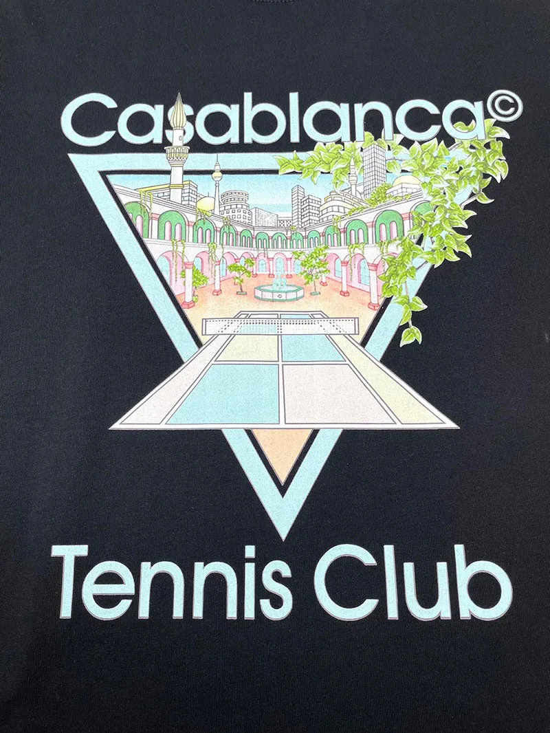 CASABLANCA Tennis Club Icon T-shirt Black