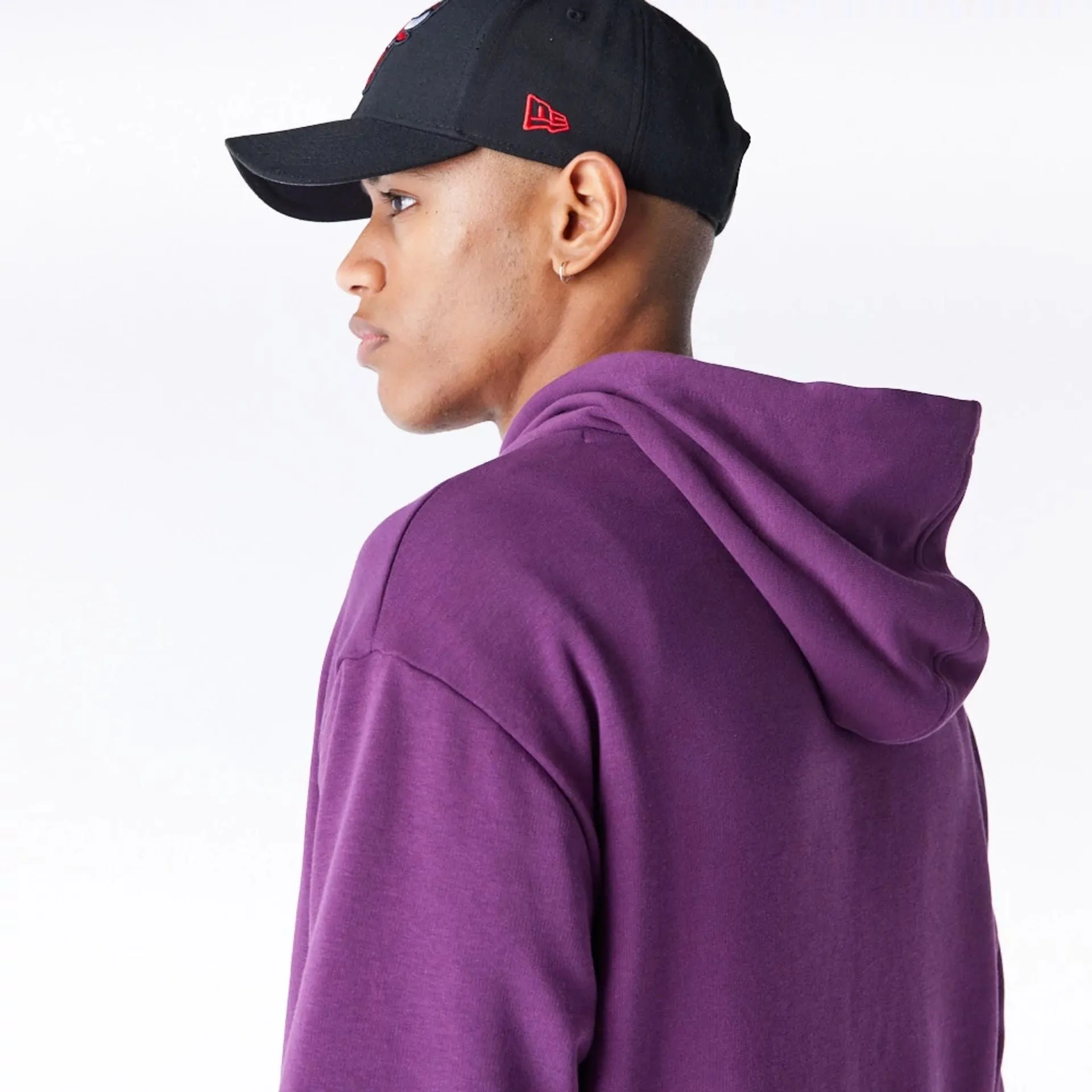 Chicago Bulls League Essential Dark Purple Oversized Pullover Hoodie