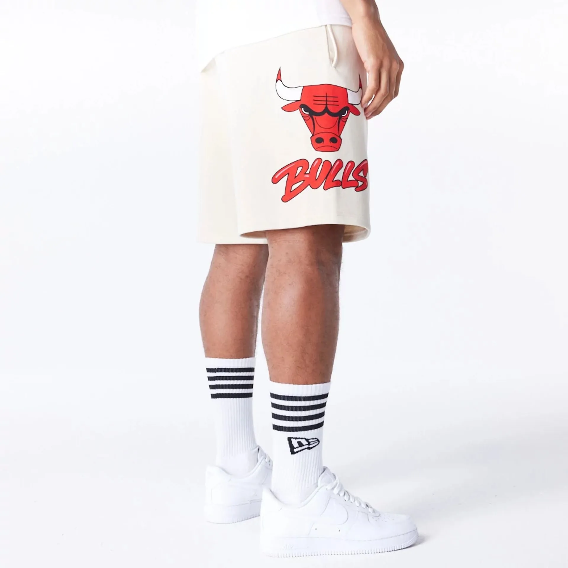 Chicago Bulls NBA Bubble Script Light Beige Shorts