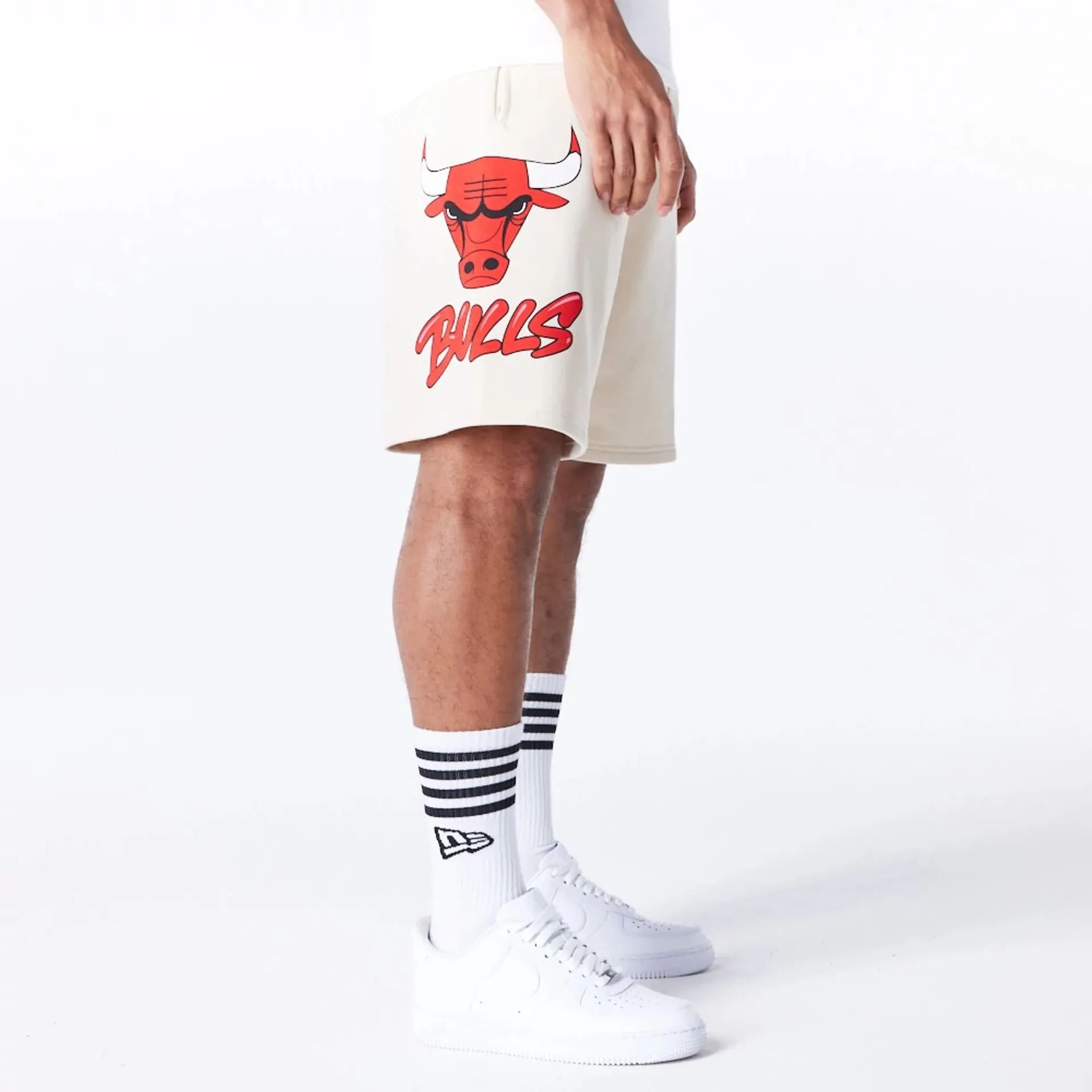 Chicago Bulls NBA Bubble Script Light Beige Shorts