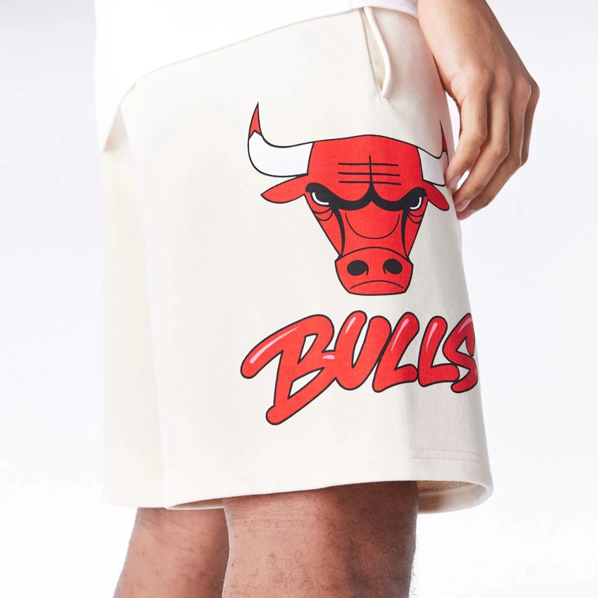 Chicago Bulls NBA Bubble Script Light Beige Shorts