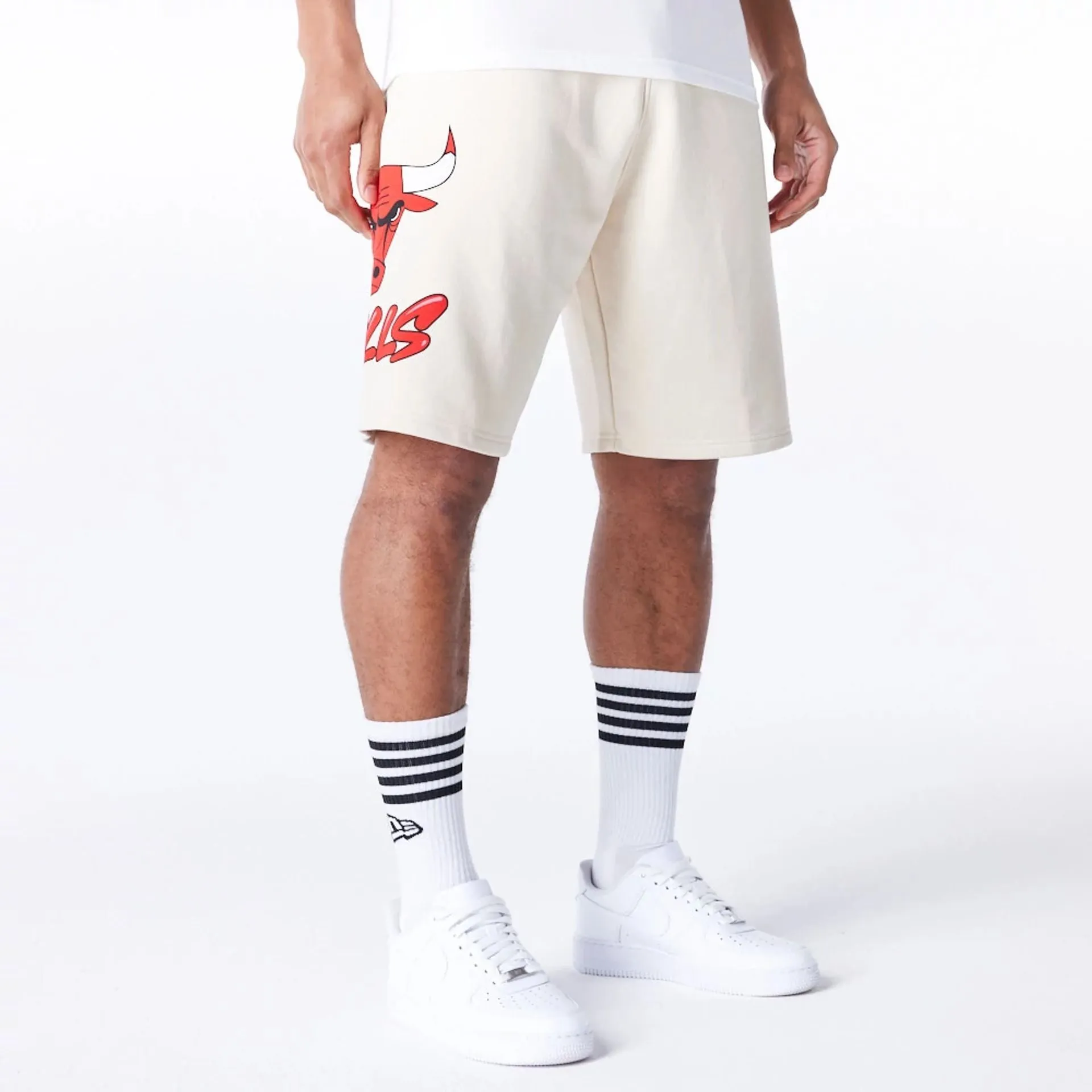 Chicago Bulls NBA Bubble Script Light Beige Shorts