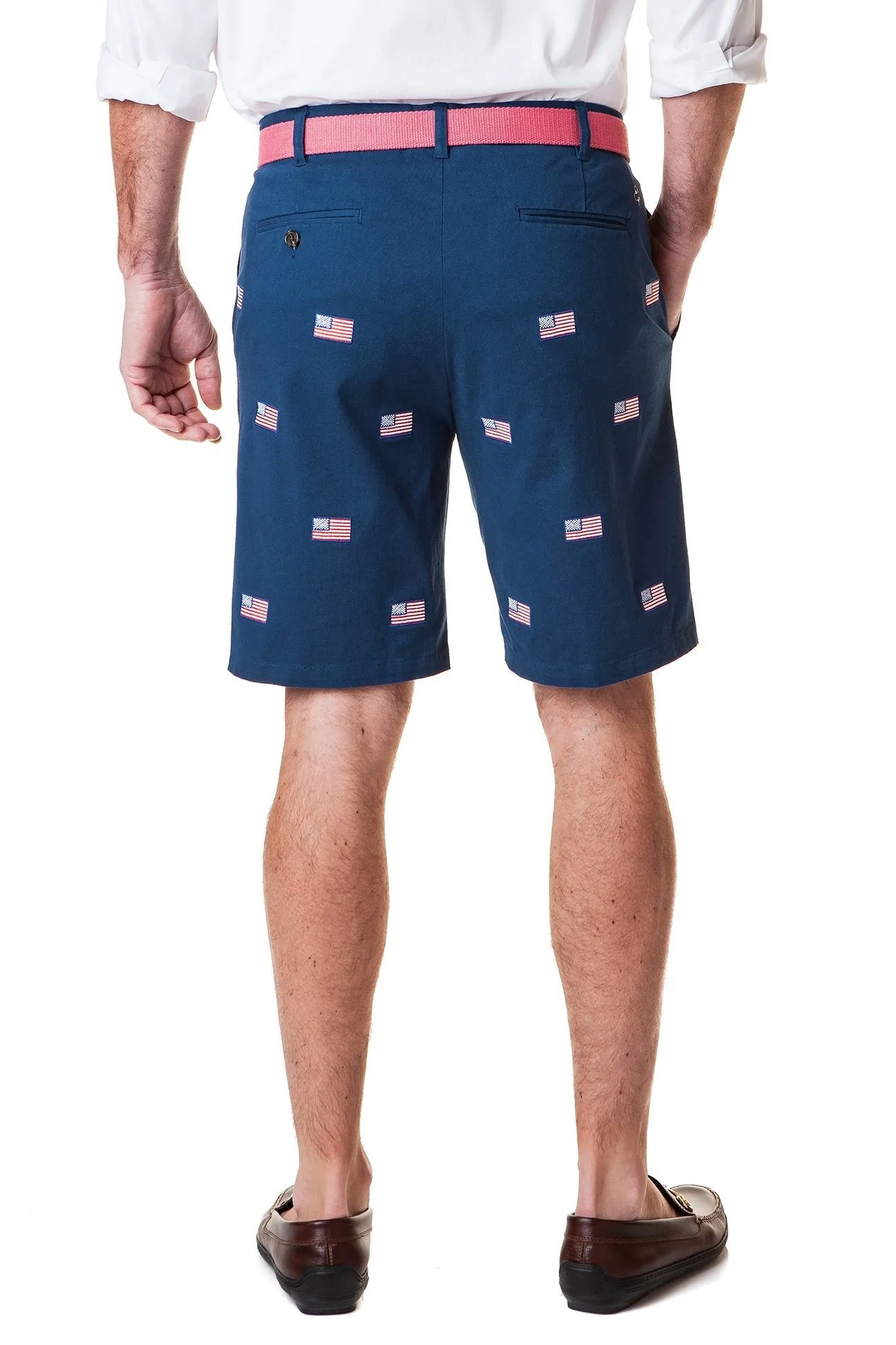 Cisco Short Stretch Twill Nantucket Navy With American Flag