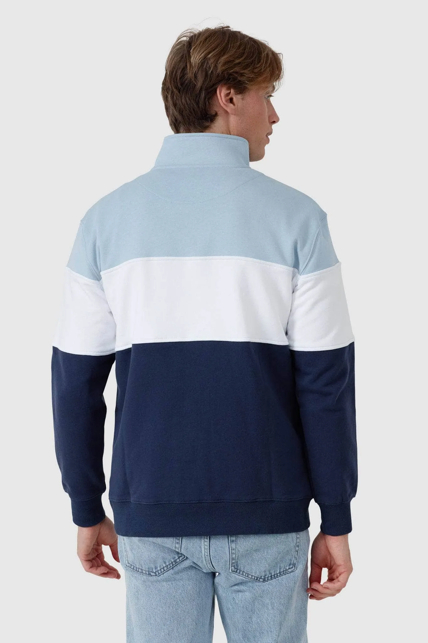 Classic Logo Quarter Zip Blue and Navy