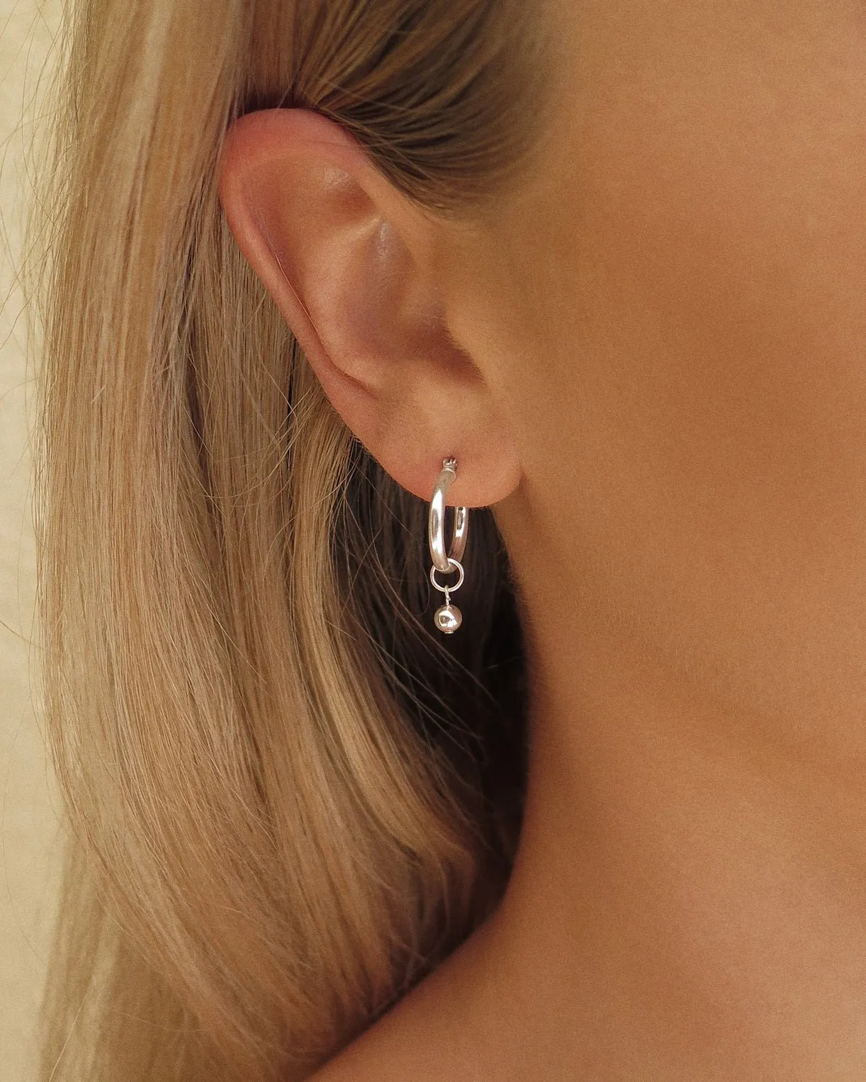 Classic Thick Hoop Earrings  - Sterling Silver