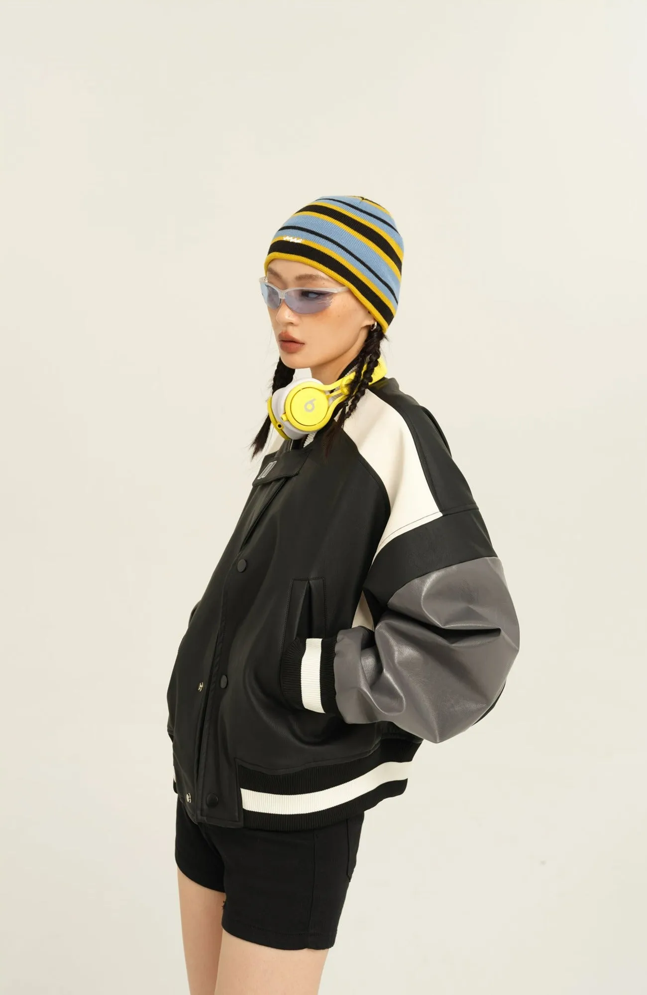 Color Block Bomber Jacket