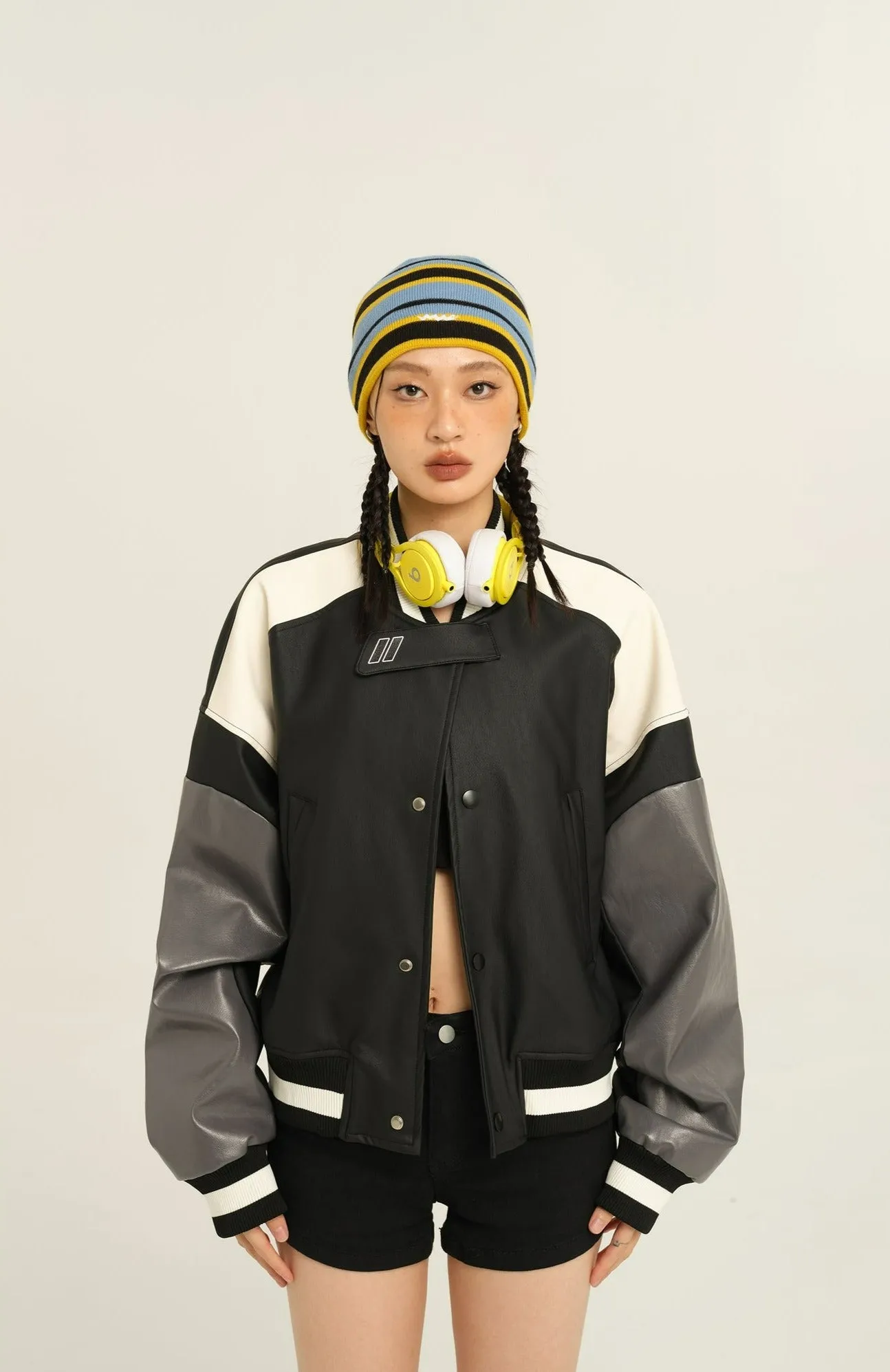 Color Block Bomber Jacket