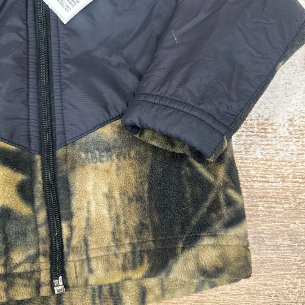 Columbia- overlay hooded fleece jacket- MSRP $55: Black/Camo -children-3T