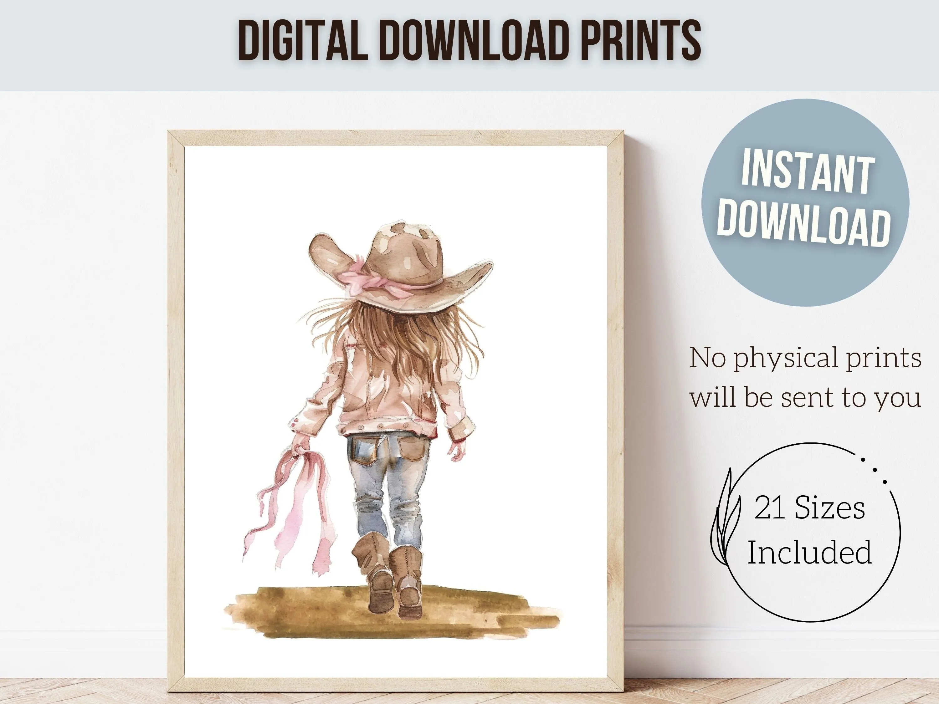 Cowgirl Nursery Prints - Set 5