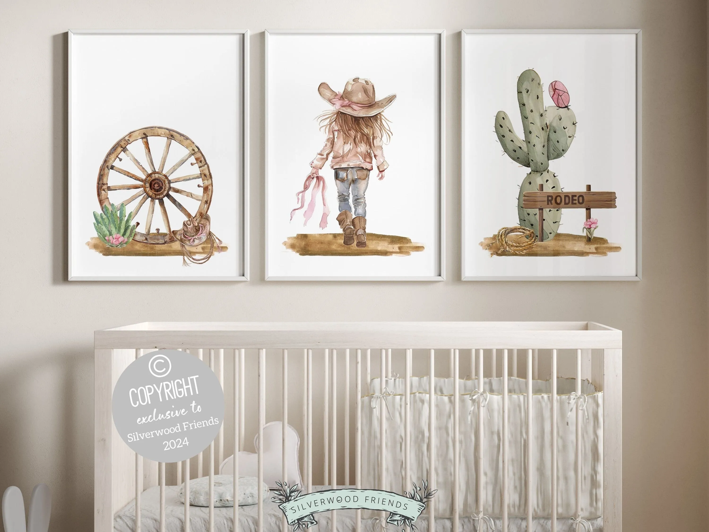 Cowgirl Nursery Prints - Set 5