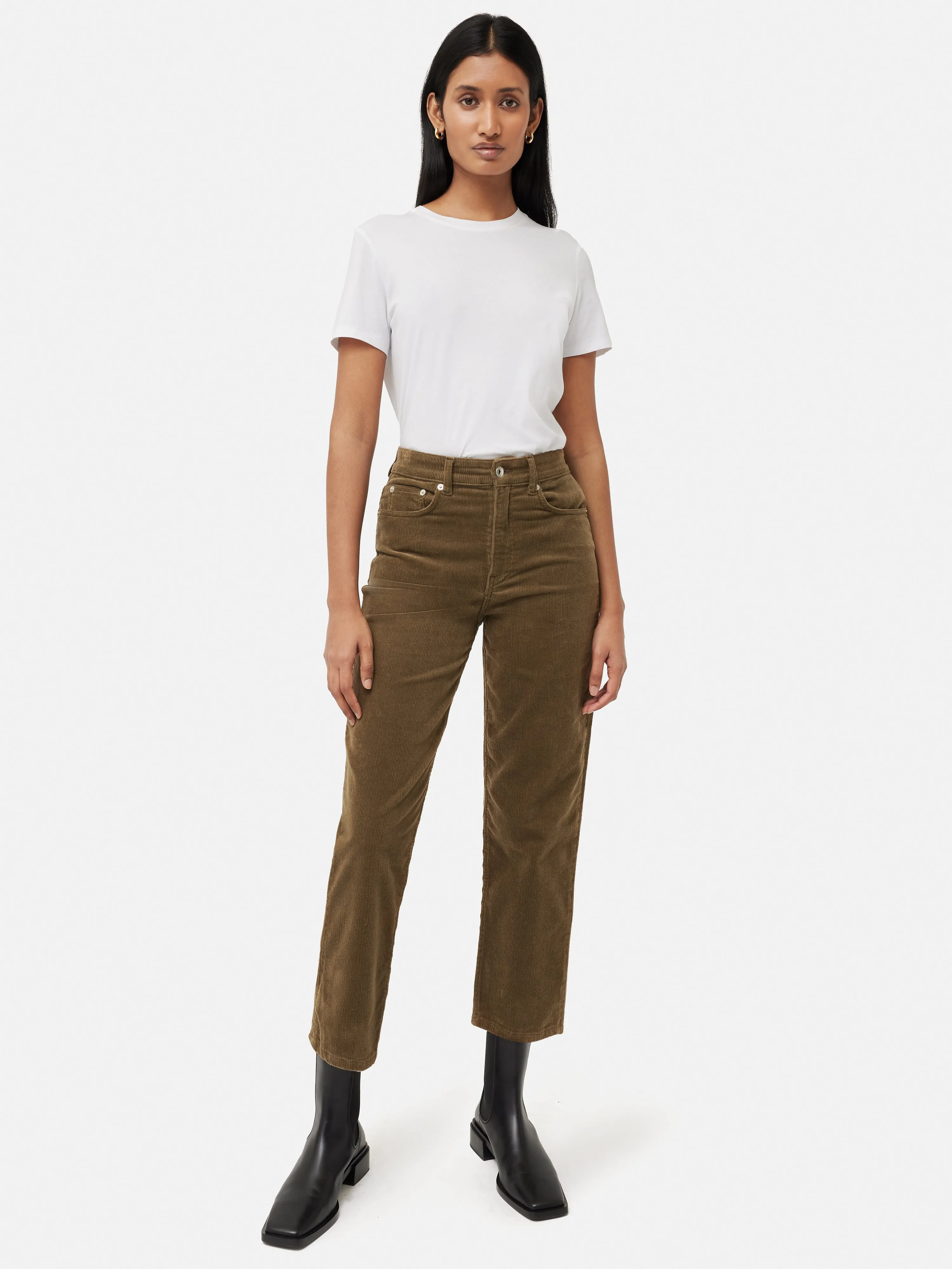 Delmont Cord Tapered Jean | Khaki