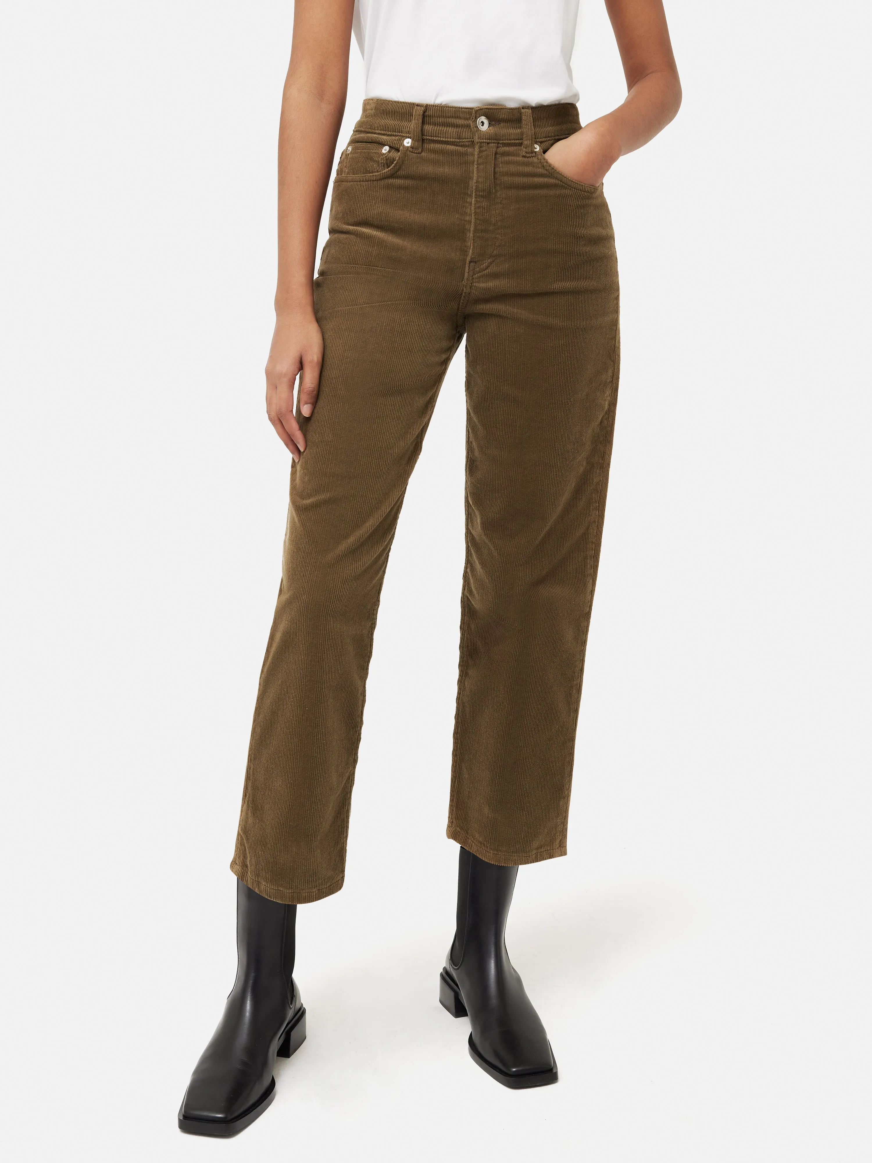 Delmont Cord Tapered Jean | Khaki