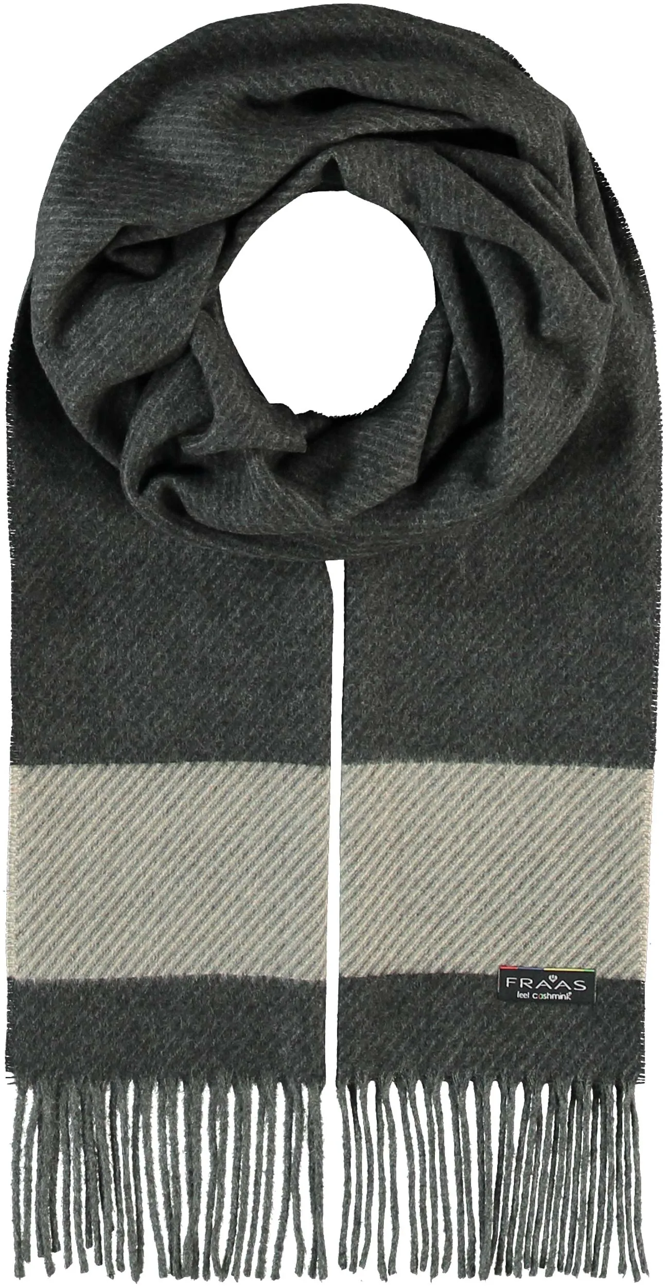 Diagonal Texture Cashmink Stripe Scarf