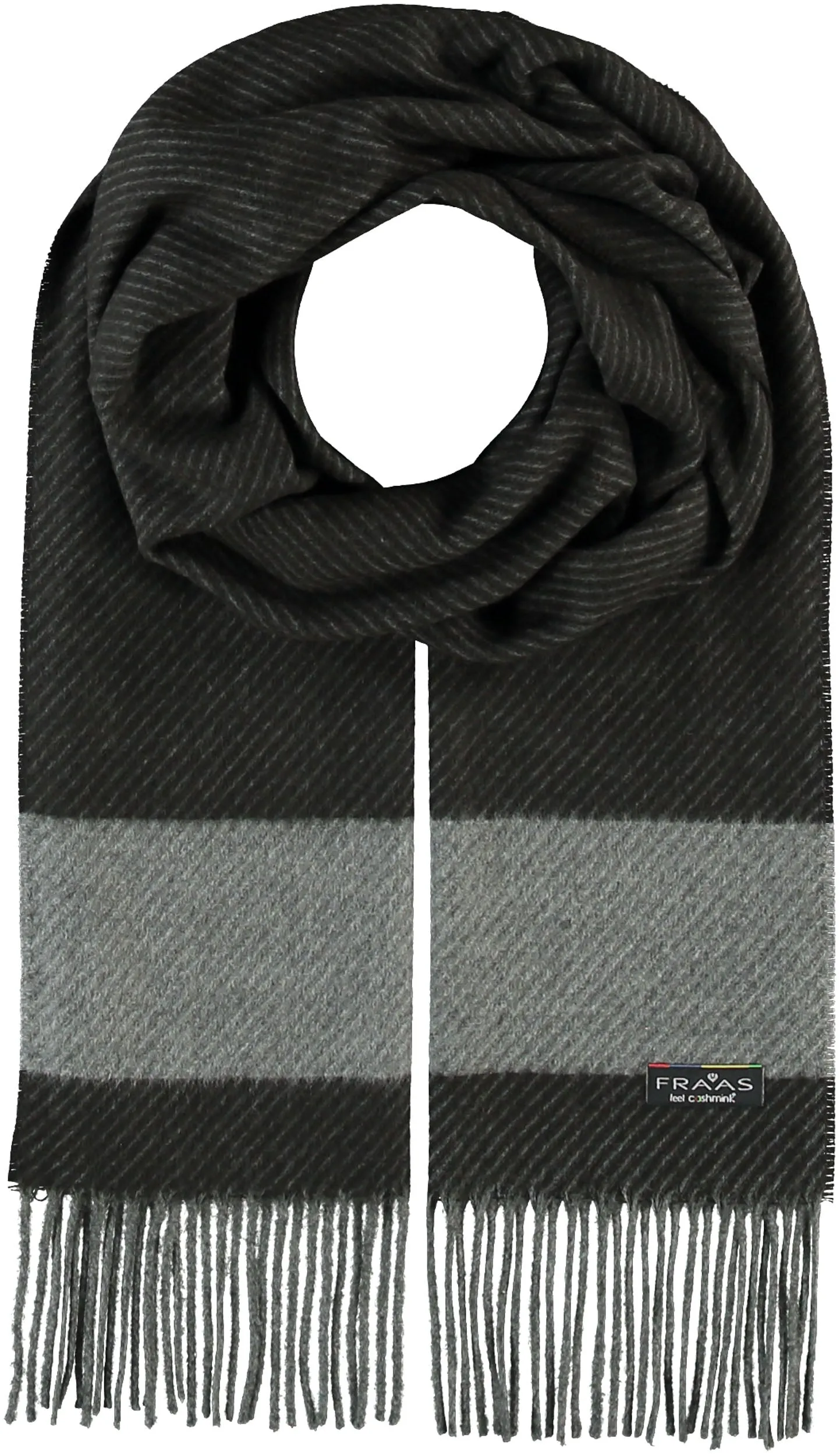 Diagonal Texture Cashmink Stripe Scarf