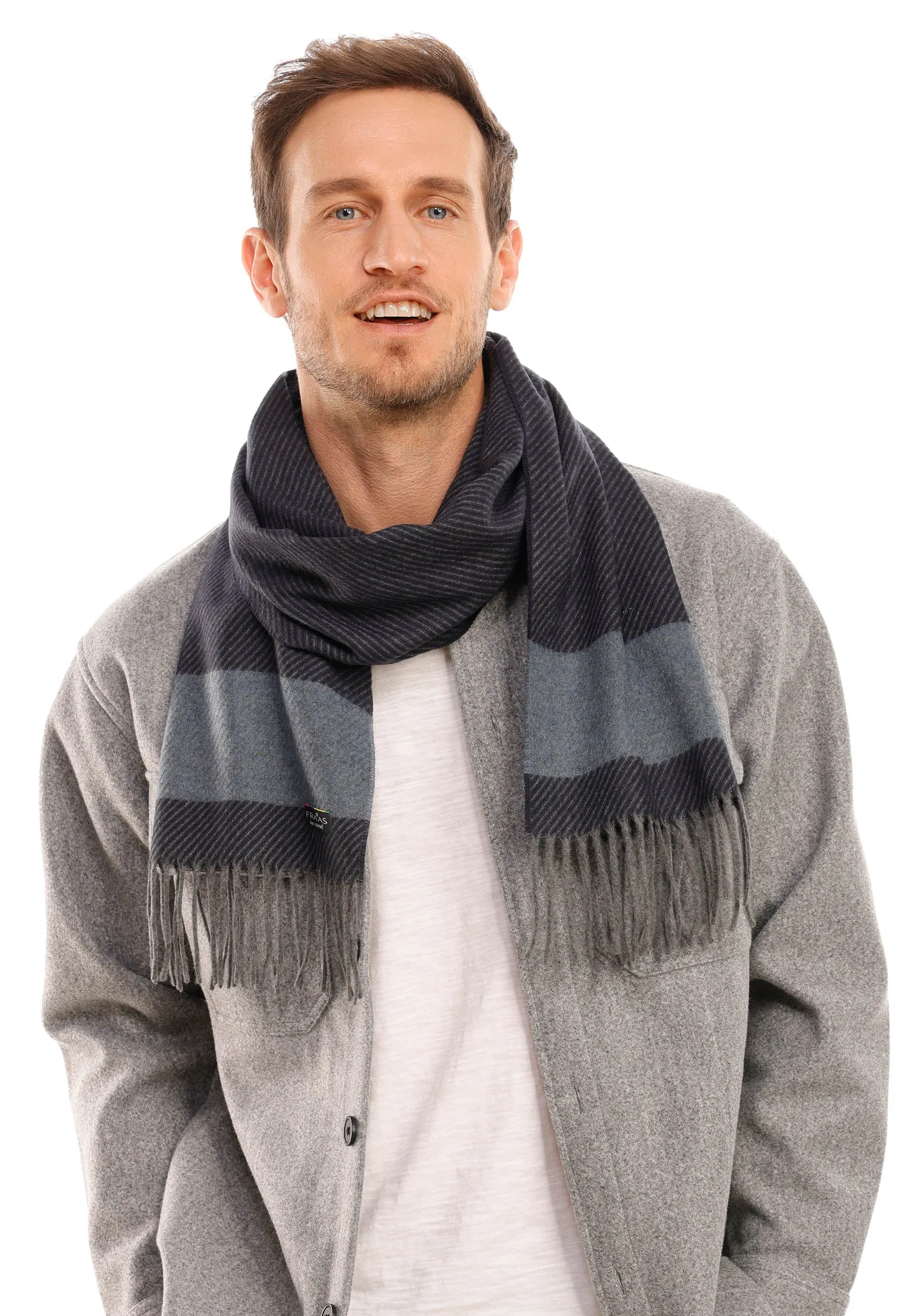 Diagonal Texture Cashmink Stripe Scarf