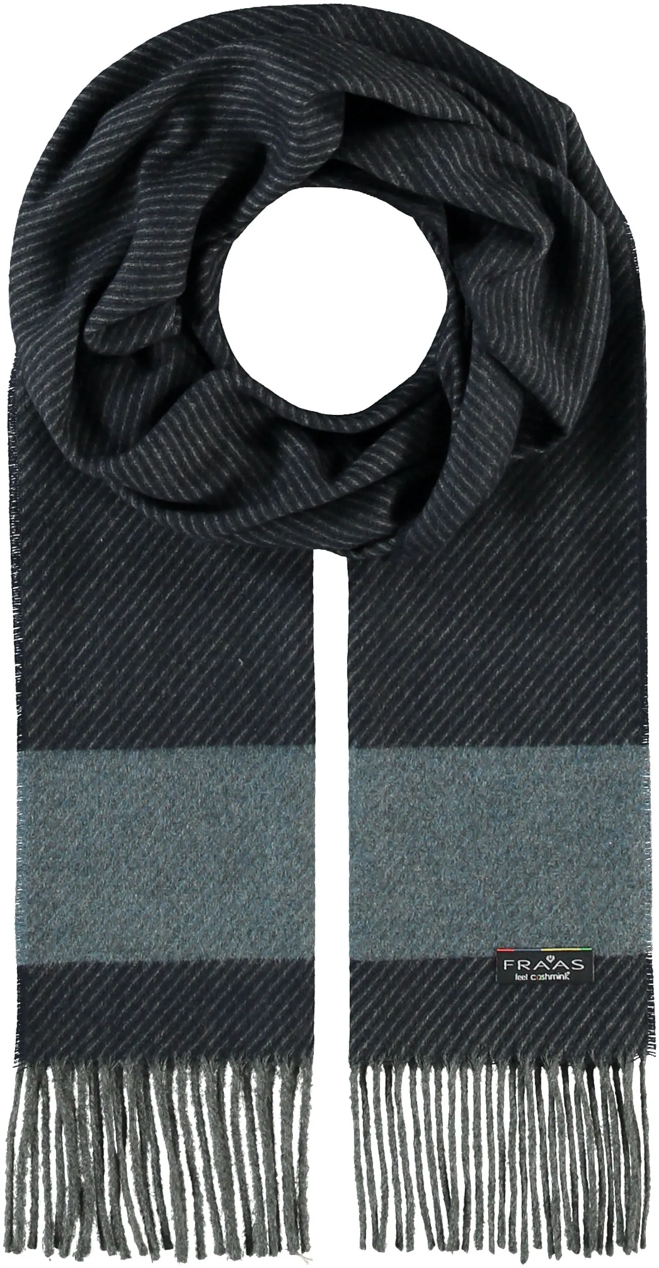 Diagonal Texture Cashmink Stripe Scarf